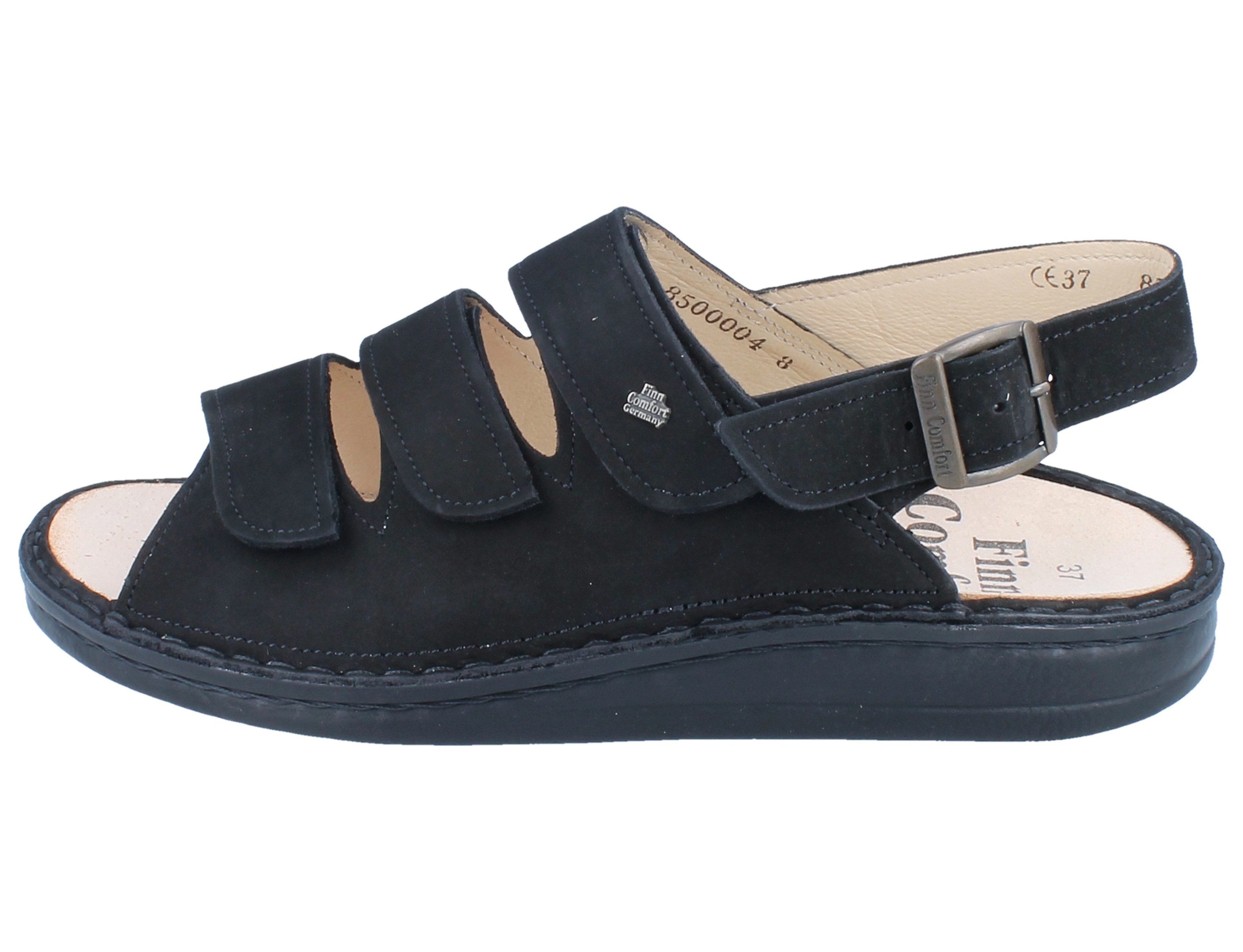 Finn Comfort FINN COMFORT Sylt Damen Sandale schwarz Nubukleder - Größe: 38 Sandale Wechselfußbett