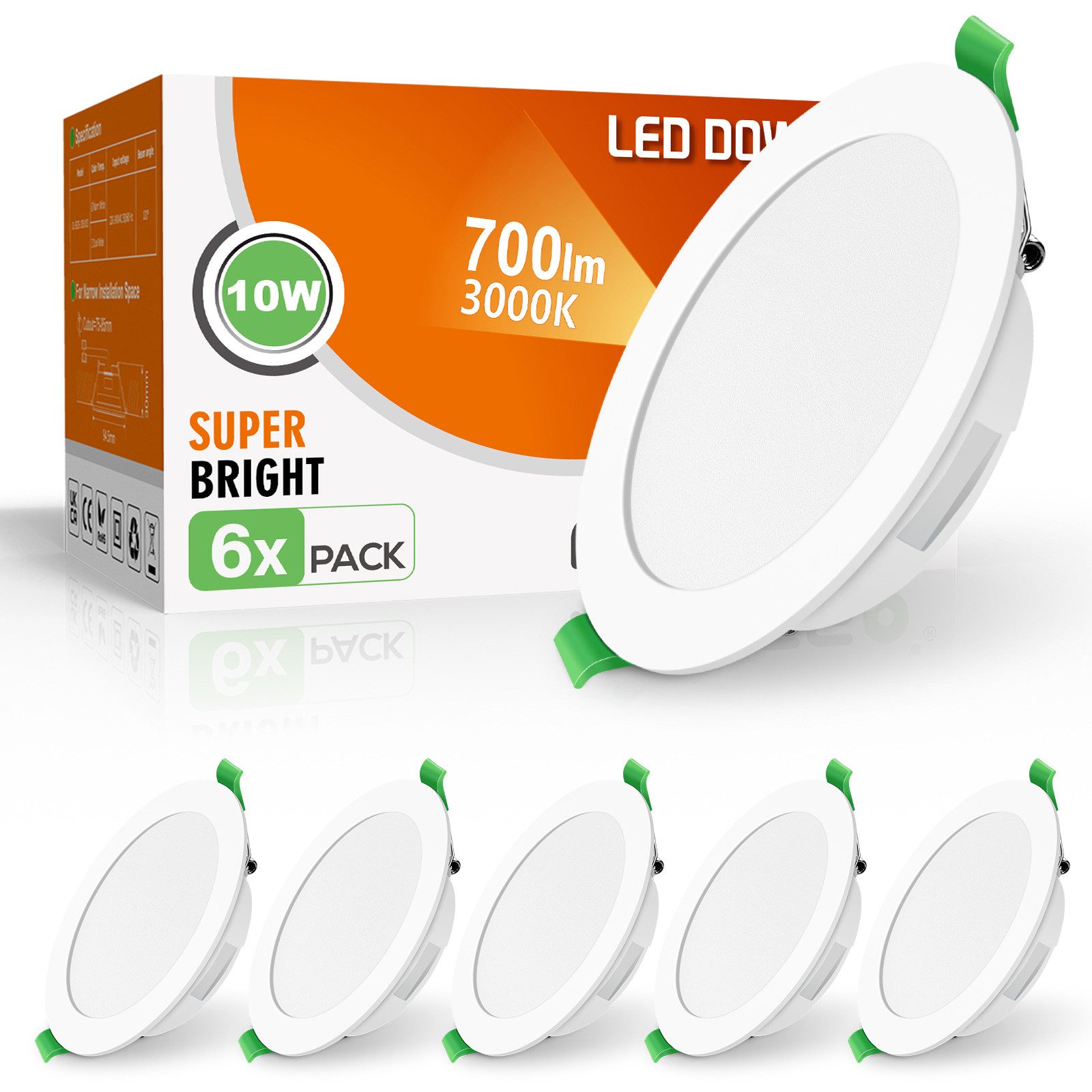 ALUSSO LED Einbaustrahler 6er-Set, IP44 Ultraflacher günstig online kaufen