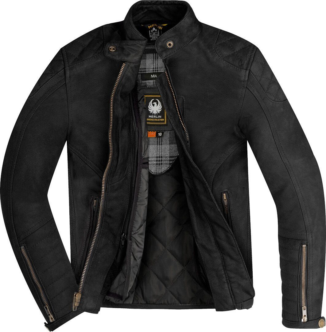 Merlin Motorradjacke Mia Damen Motorrad Lederjacke herausnehmbares Innenfutter
