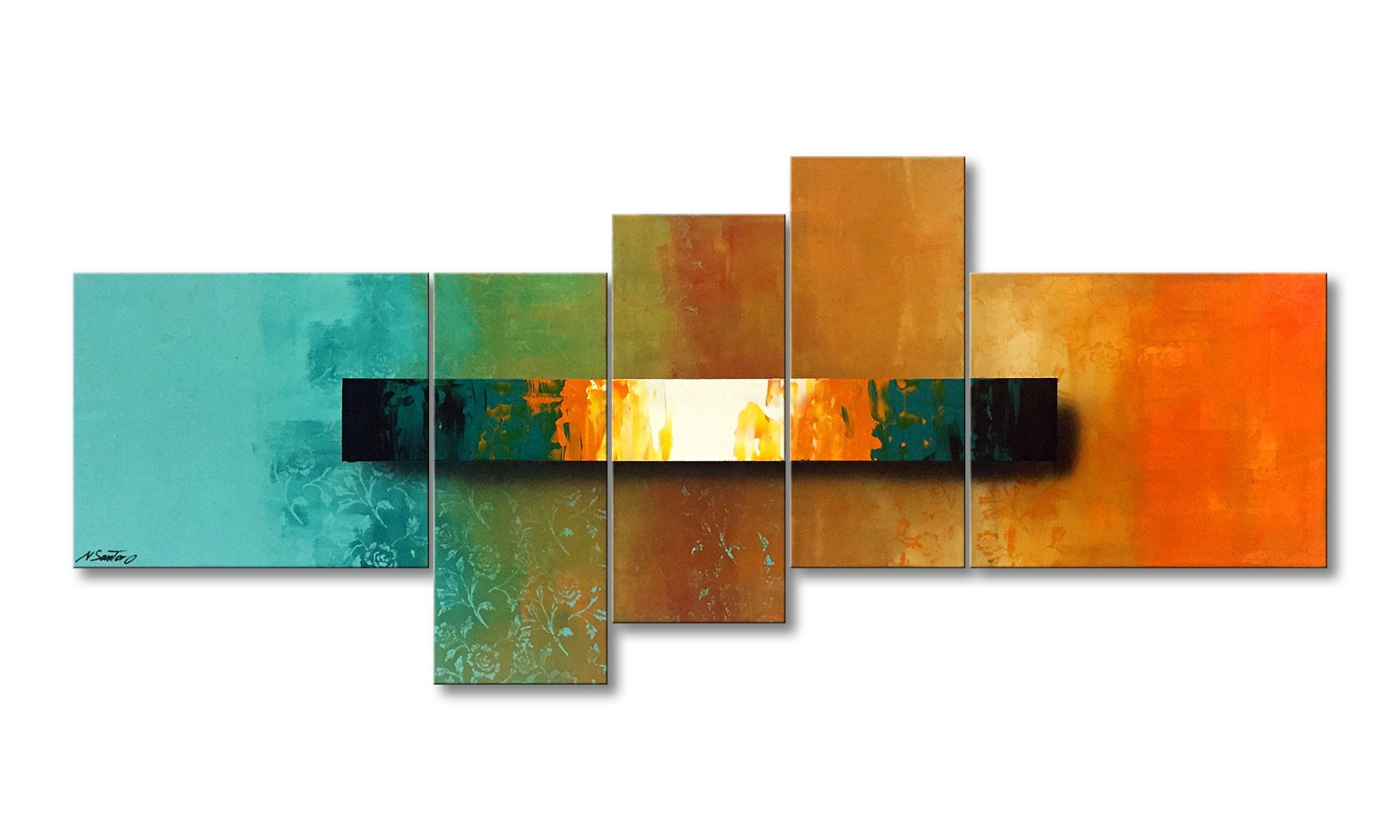 WandbilderXXL XXL-Wandbild Alternative 210 x 90 cm, Abstraktes Gemälde, handgemaltes Unikat