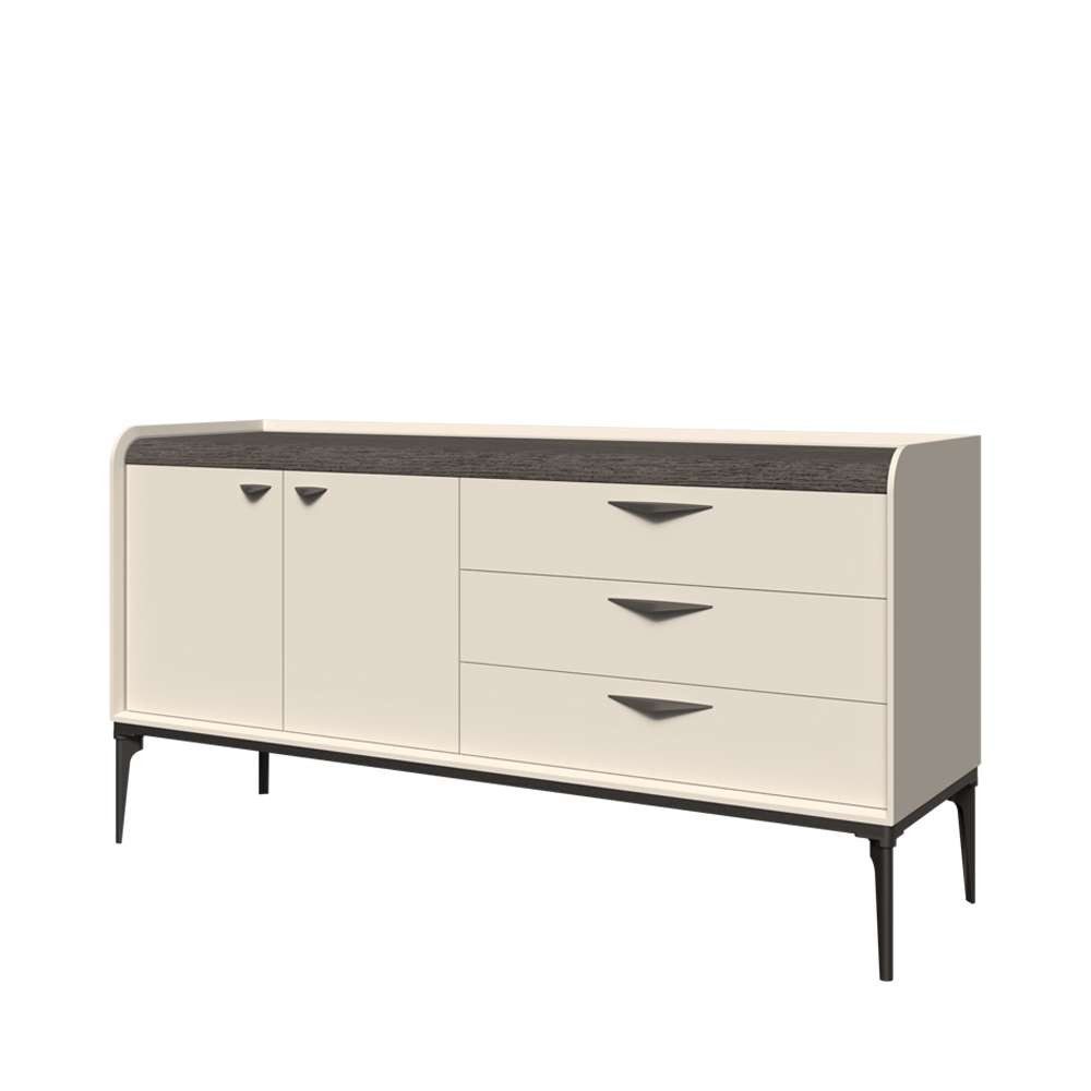 OTTO home Kommode Soffy Kombikommode, Sideboard, Schubladenkommode, UV lackiert, Soft Close Funktion, Metallgestell in Anthrazit Dekor