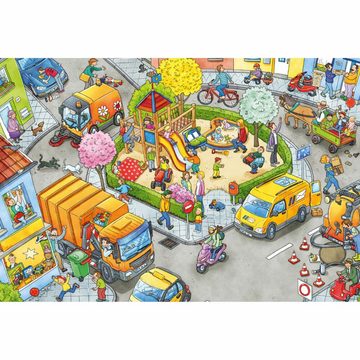 Schmidt Spiele Puzzle Wo ist das blaue Auto? 3 x 24 Teile, Puzzleteile