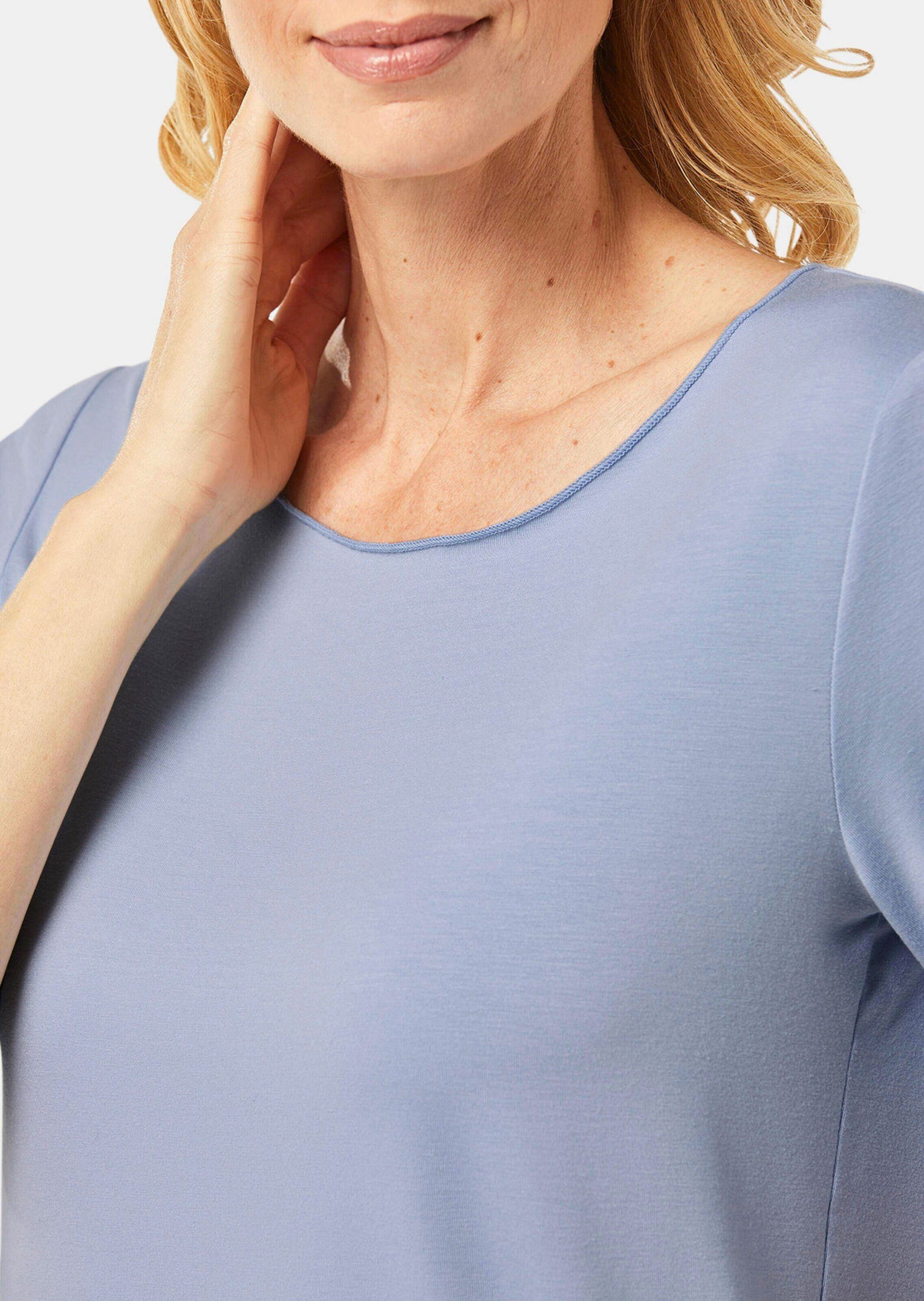 GOLDNER T-Shirt Kombistarkes Halbarmshirt mit tonaler Zierkante