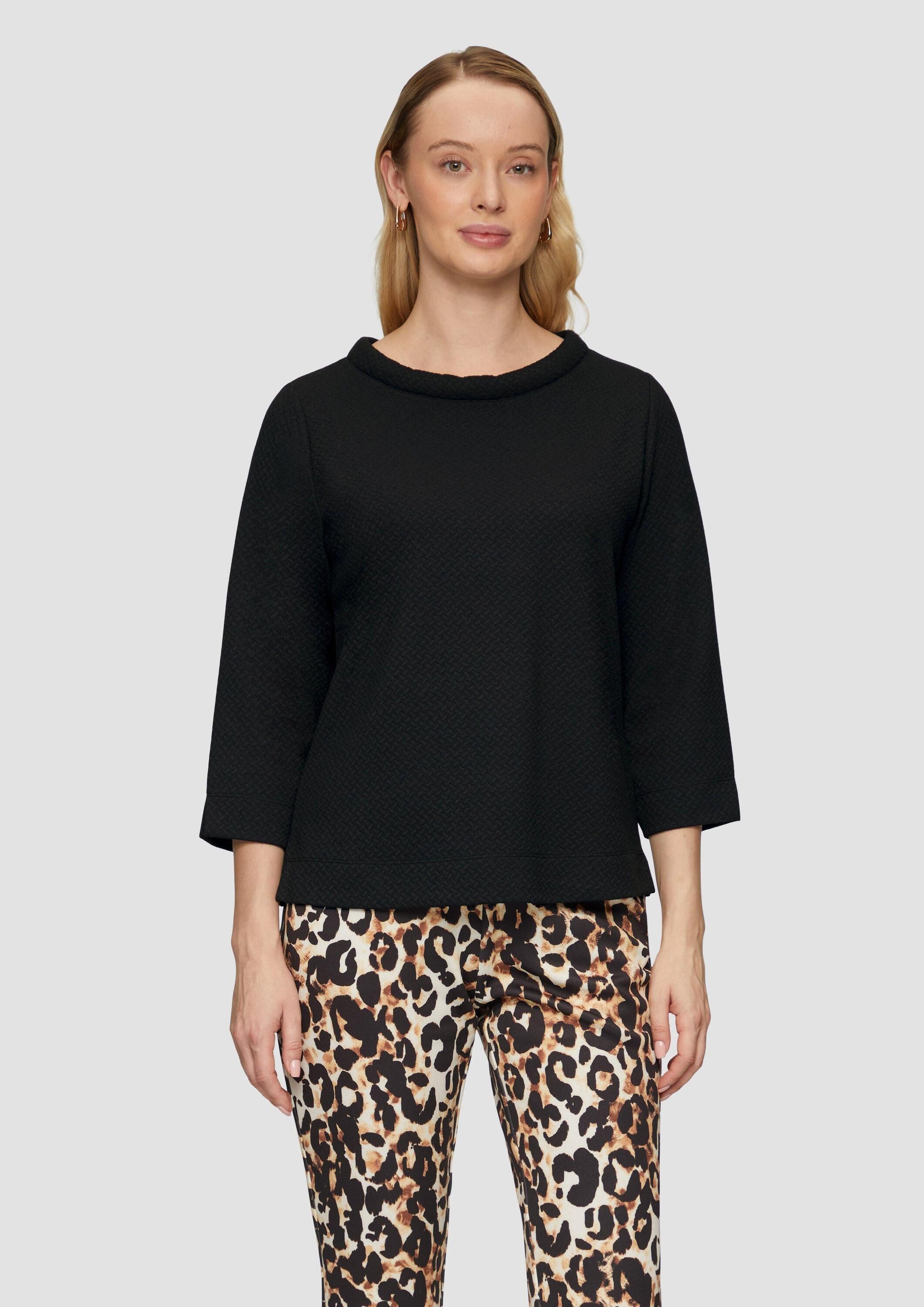 s.Oliver 3/4 Arm-Pullover Sweatshirt Strukturiertes Sweatshirt mit Rundhals günstig online kaufen