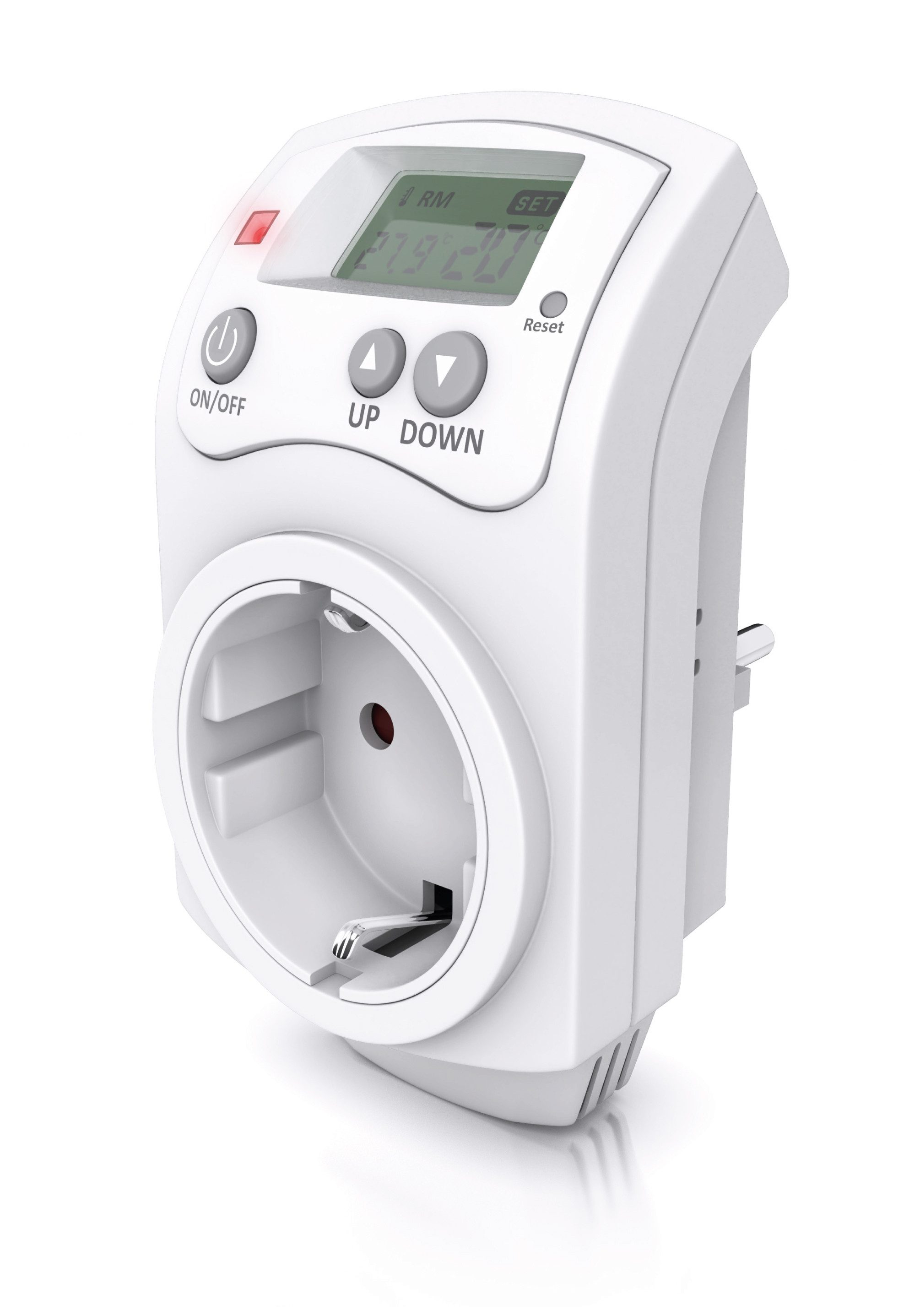 BEARWARE Steckdosen-Thermostat, max. 3680 W, 1-St., programmierbar von 5°-30°C LCD Display mit Statusanzeige