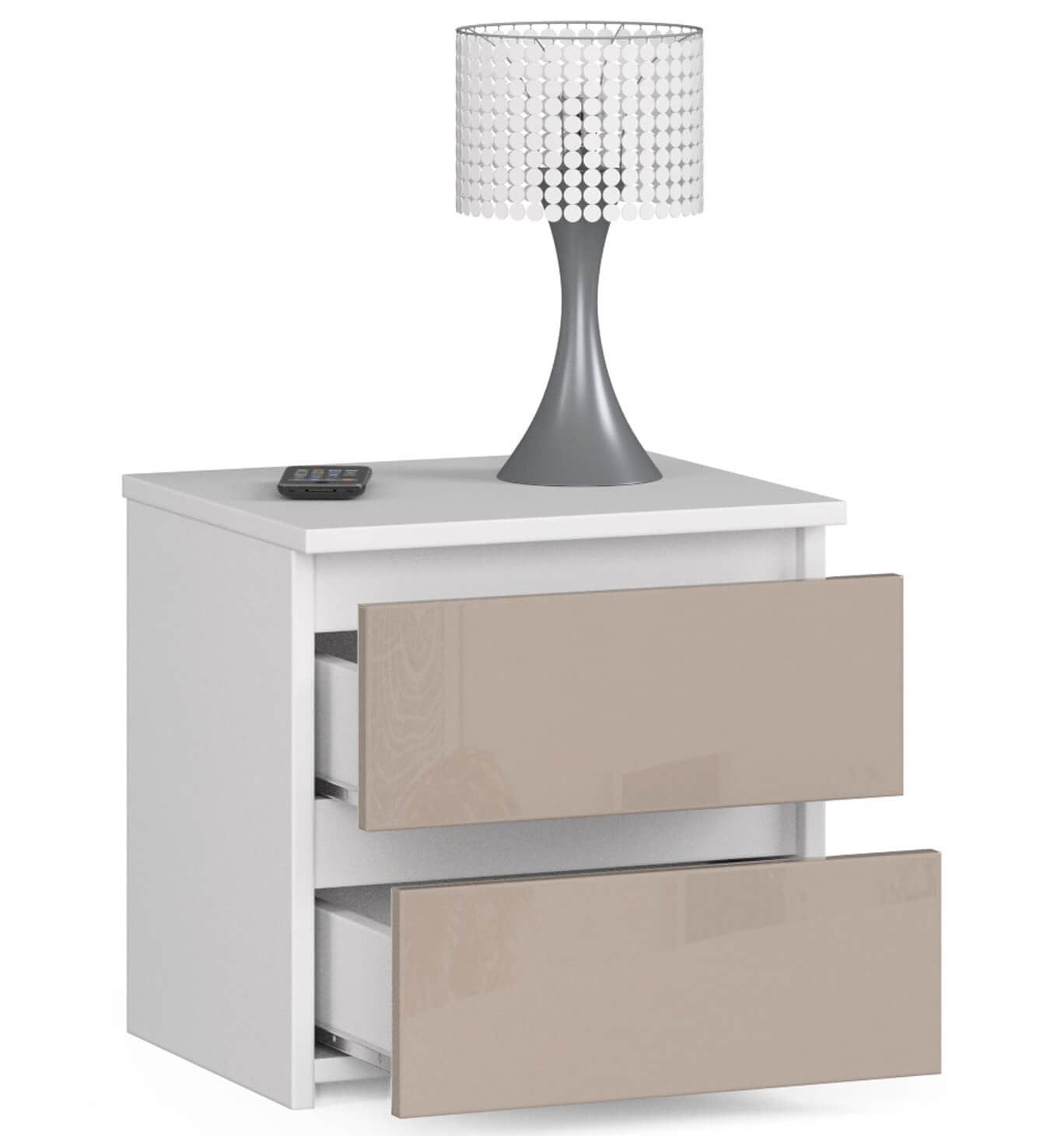 Raumhirsch Furniture Nachttisch praktisch & stilvoll - Nachtschrank - Nachtkommode, Maße: 40x40x35 cm, 2 Schubladen, Soft-Close