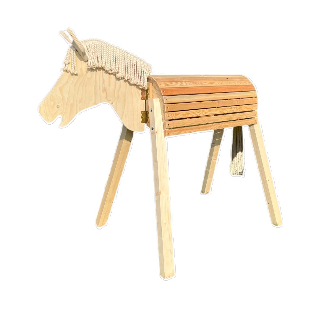 Dein Holzpferd Holzpferd Wolle, Holzpferd mit weicher Baumwollmähne, mit weicher Baumwollmähne