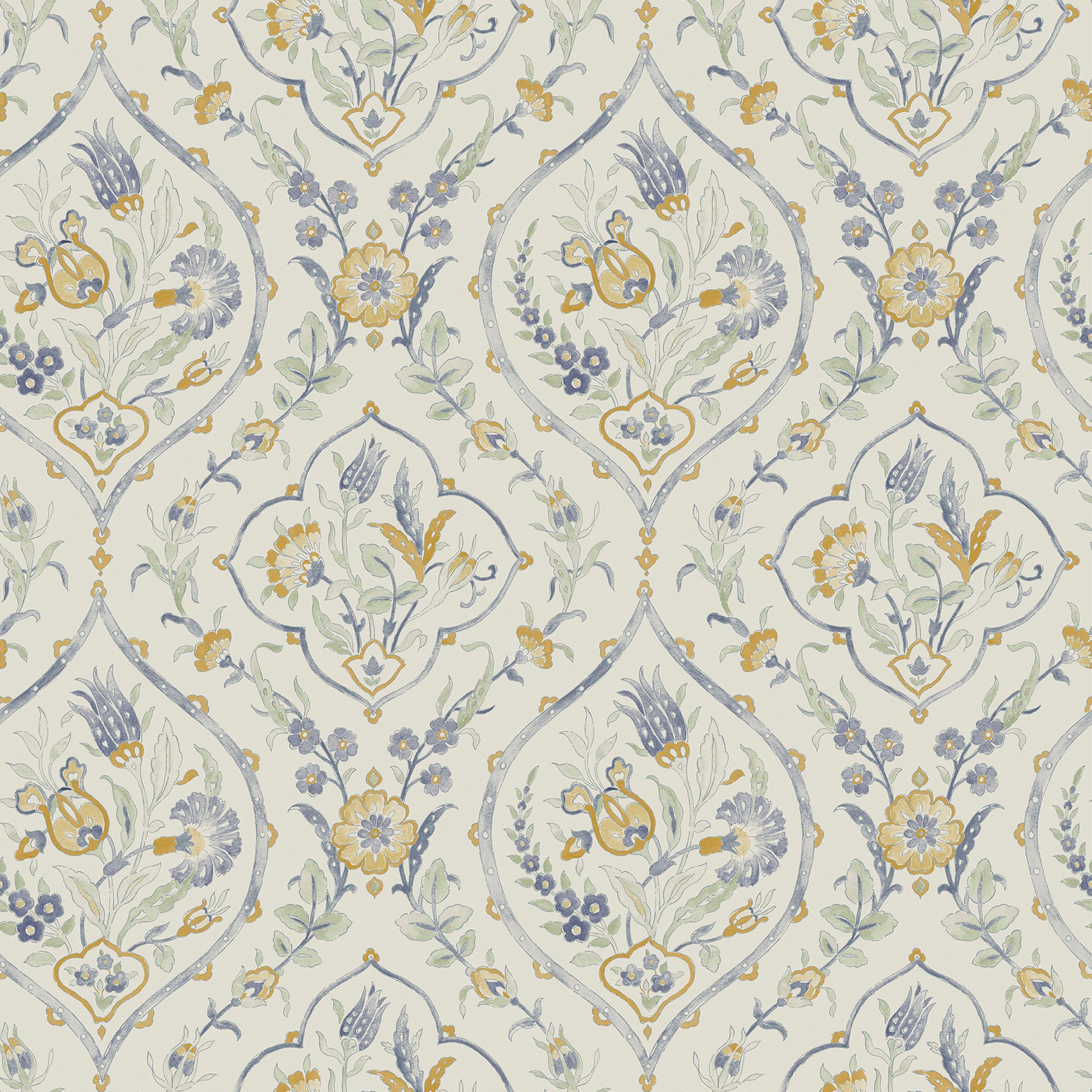 LAURA ASHLEY Vliestapete Foscot Damask, glatt, Barock, (1 St), 10mx52cm (ca günstig online kaufen