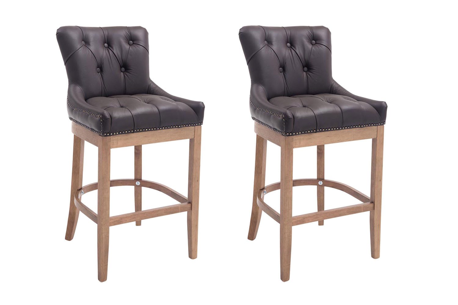 CLP Barhocker Lakewood Echtleder (Set, 2er), gepolstert