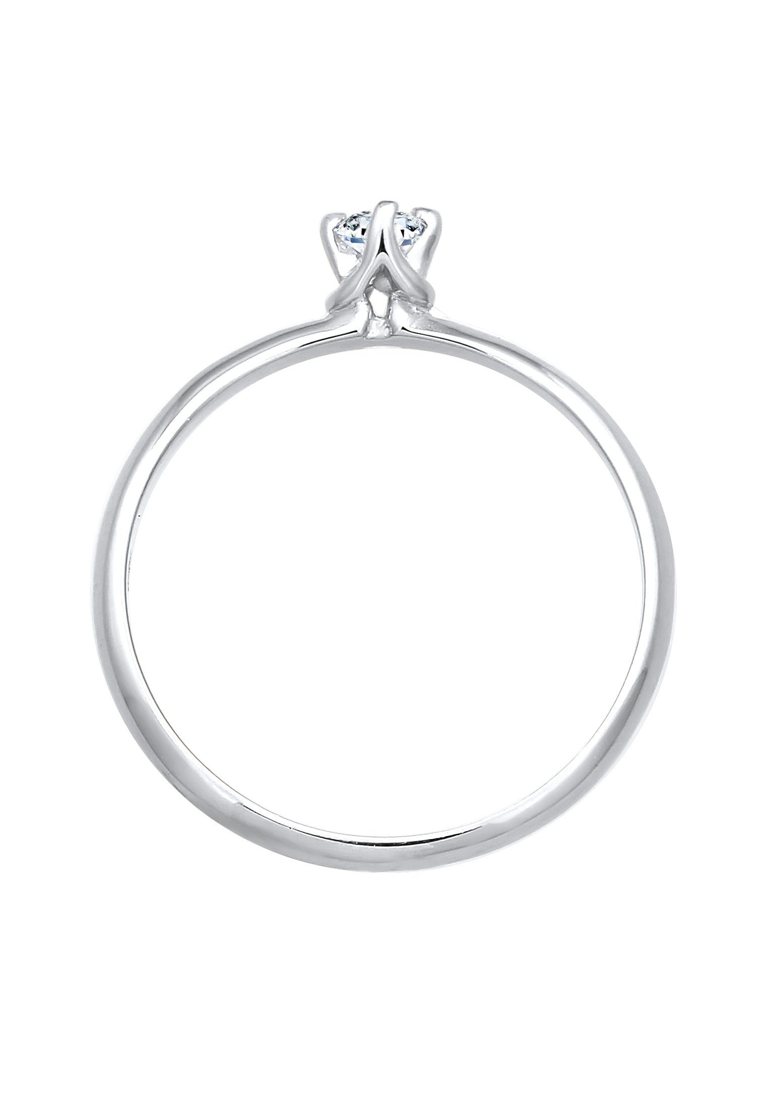 Elli DIAMONDS Diamantring Ring Verlobungsring Silber, ct) (0.11 925 Diamant Solitär Klassik
