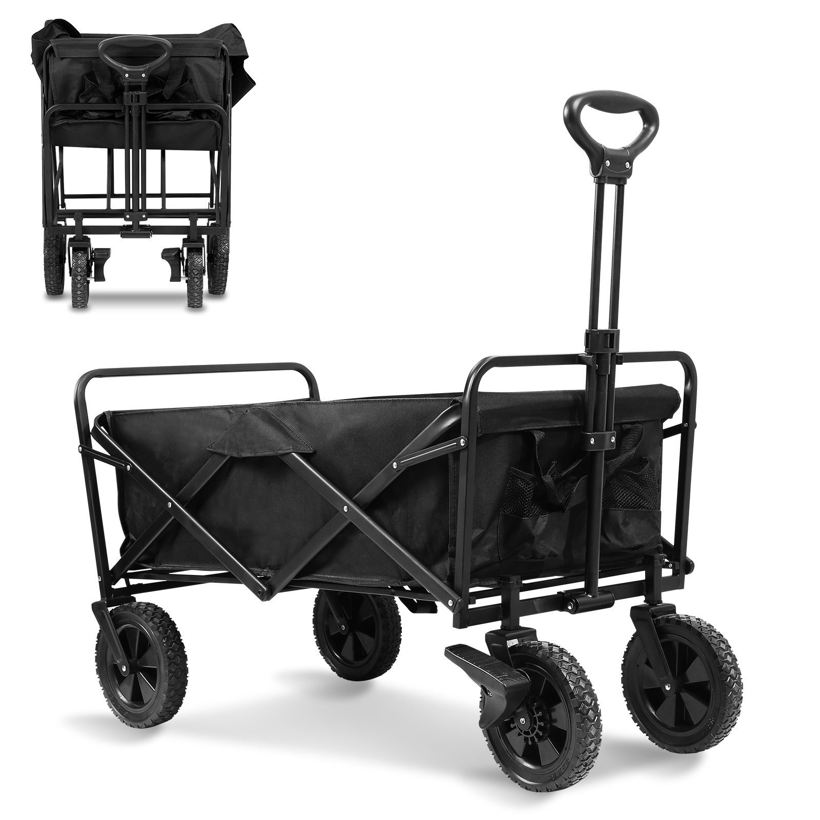 Clanmacy Bollerwagen Faltbar Handwagen Bollerwagen Faltbarer 100KG Transport Camping Ware