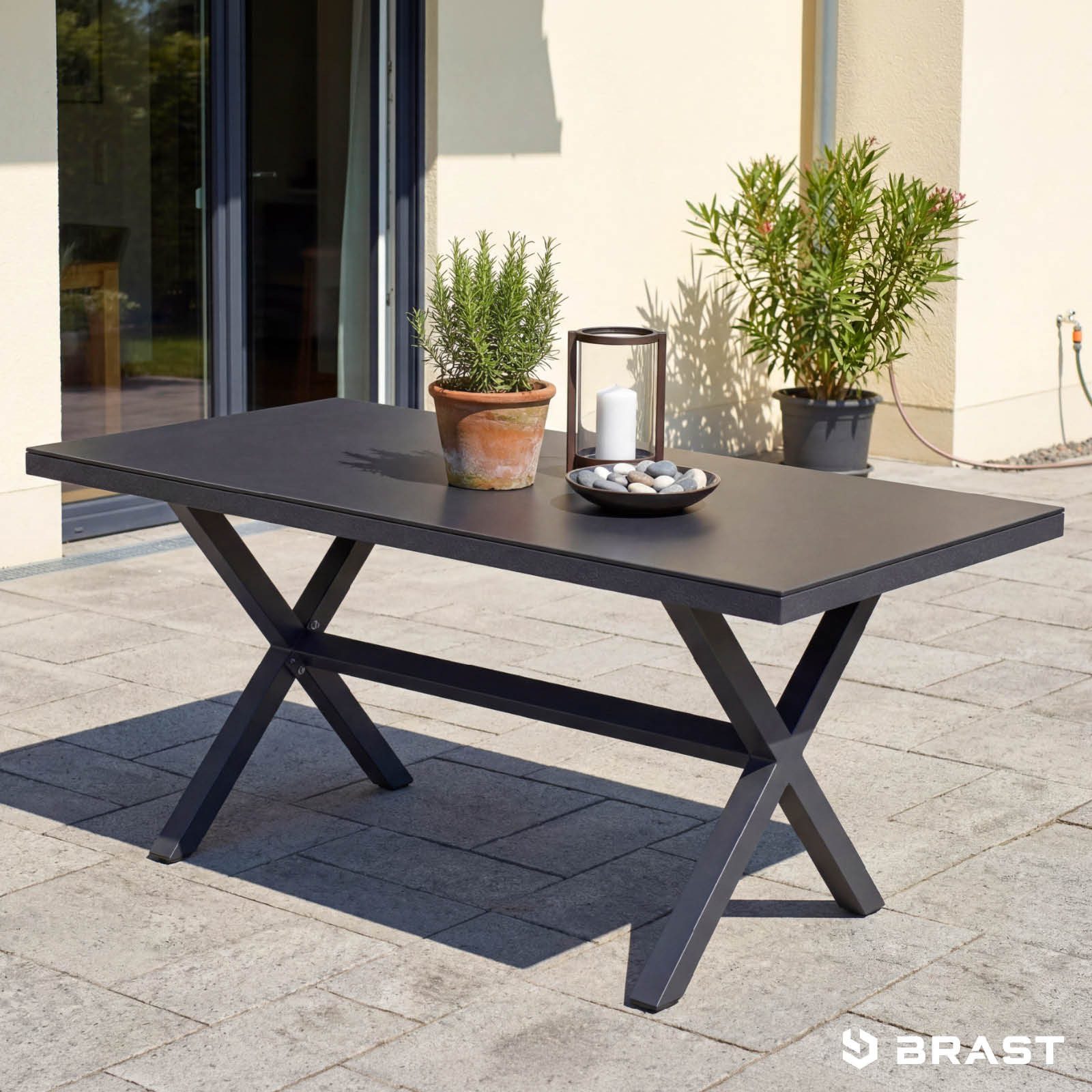 BRAST Gartenlounge-Set Aluminium Adria, viele Varianten & Module, (Loungemöbel Essgruppe Gartenmöbel, bis zu 5 Personen, Sofa Sessel Tisch), Esstisch