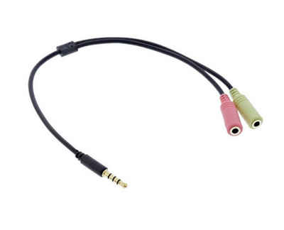 Inline InLine® Audio Headset Adapterkabel, 3,5mm Klinke Stecker 4pol. an 2x Audio-Adapter