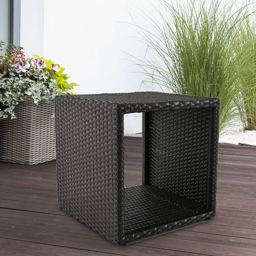 Regal, Würfelregal für Außen Gartenregal wetterfest Rattan