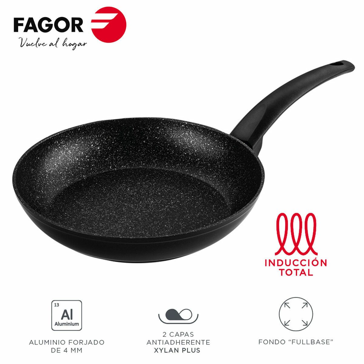FAGOR Bratpfanne Fagor Bra Pfanne VIVANT Induktiontpfanne Schwarz Schmorpfanne