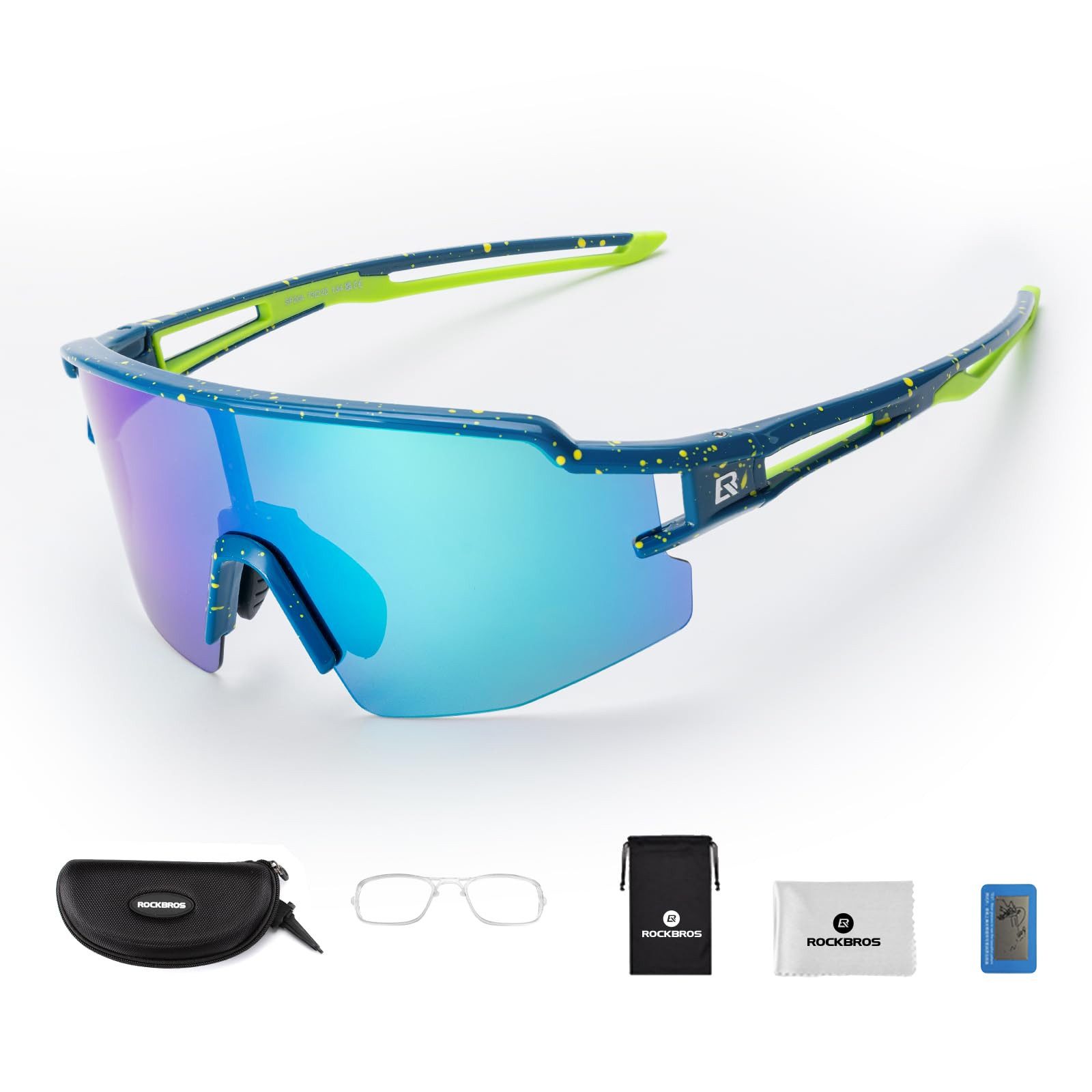 ROCKBROS Fahrradbrille Sportbrille Herren Outdoor Radfahren Angeln Golf PC Rahmen, photochrom, UV400 Schutz, ultraleicht, winddicht