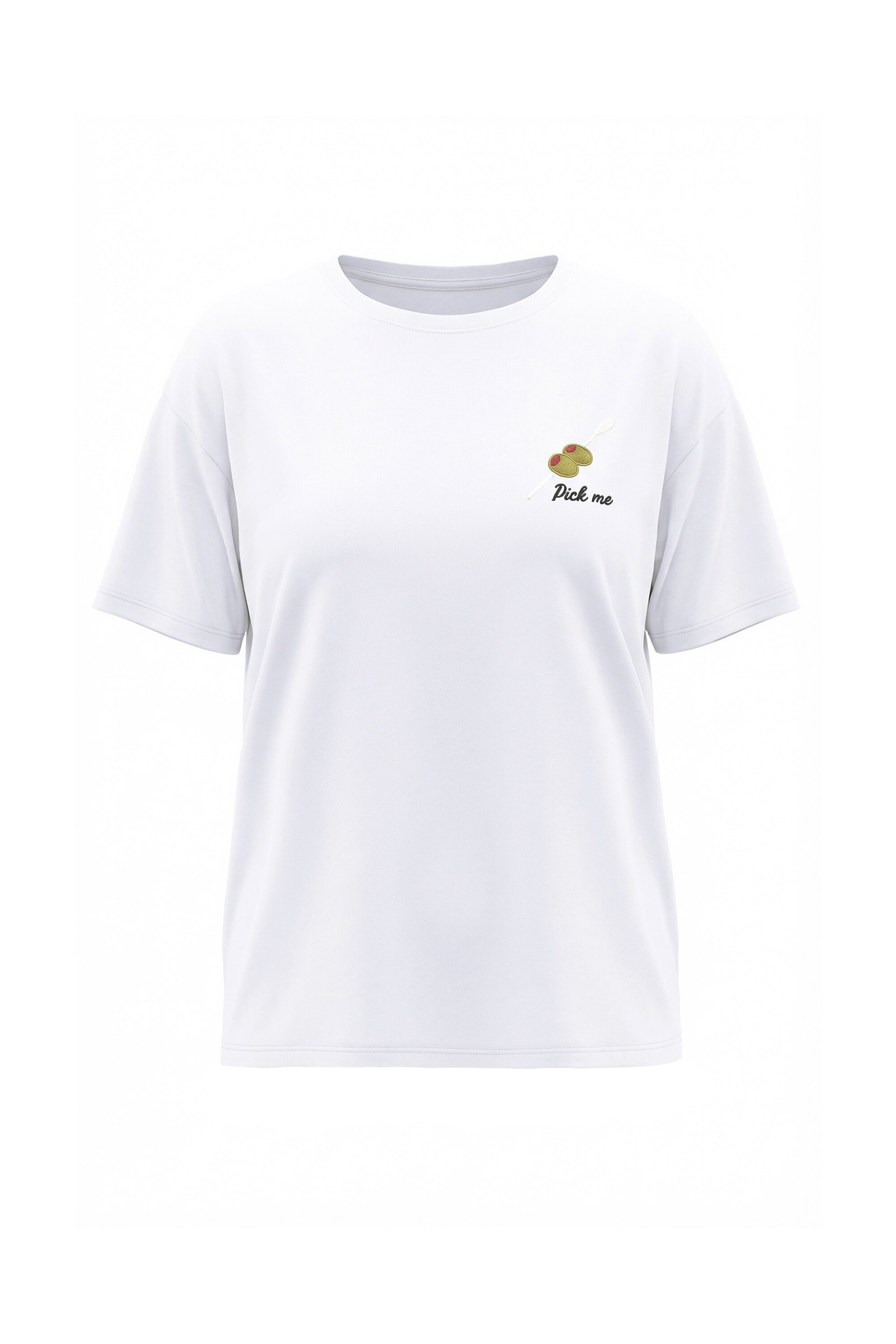 T-Shirt T-Shirt cropped oversized Oliven-Stickerei