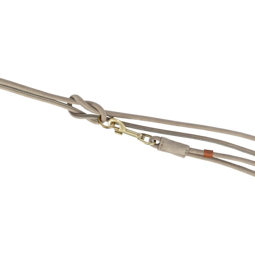TRIXIE Hundeleine Pure Verlängerungsleine, Leder - hellgrau - 2 m/10 mm, Leder