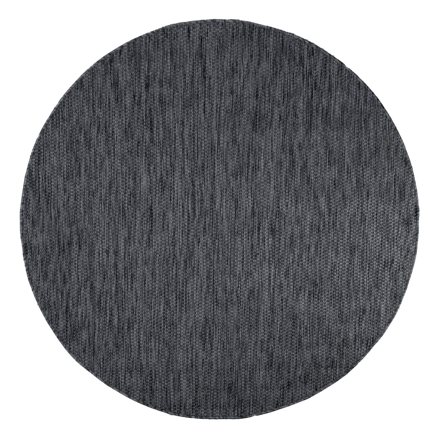 KADIMA DESIGN Teppich Unifarben Wohnzimmer schmutzabweisend Teppich Kurzflor, Rund, Höhe: 4 mm, 100% Polypropylen, Rücken aus Polypropylen, Rund, 120Dcm, Anthrazit