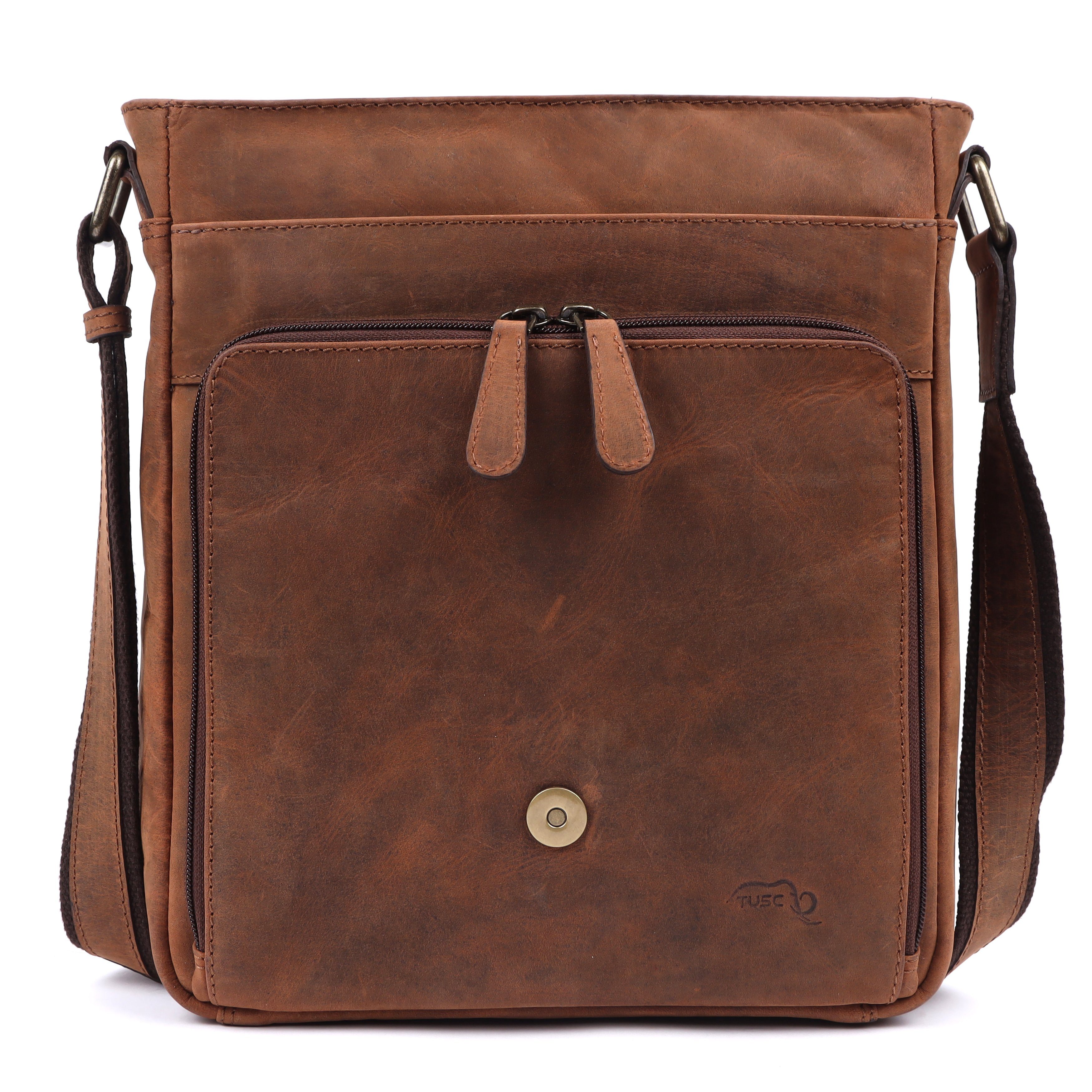 Tablet bis Premium Bag Messenger Zoll für Pictor, Ledertasche TUSC 10,5 Walnut