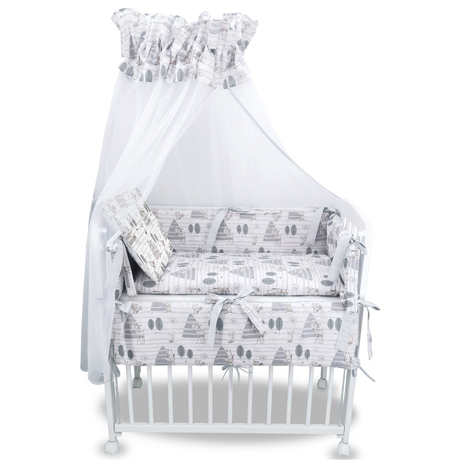 Beistellbett Babybett Waldfreunde grau