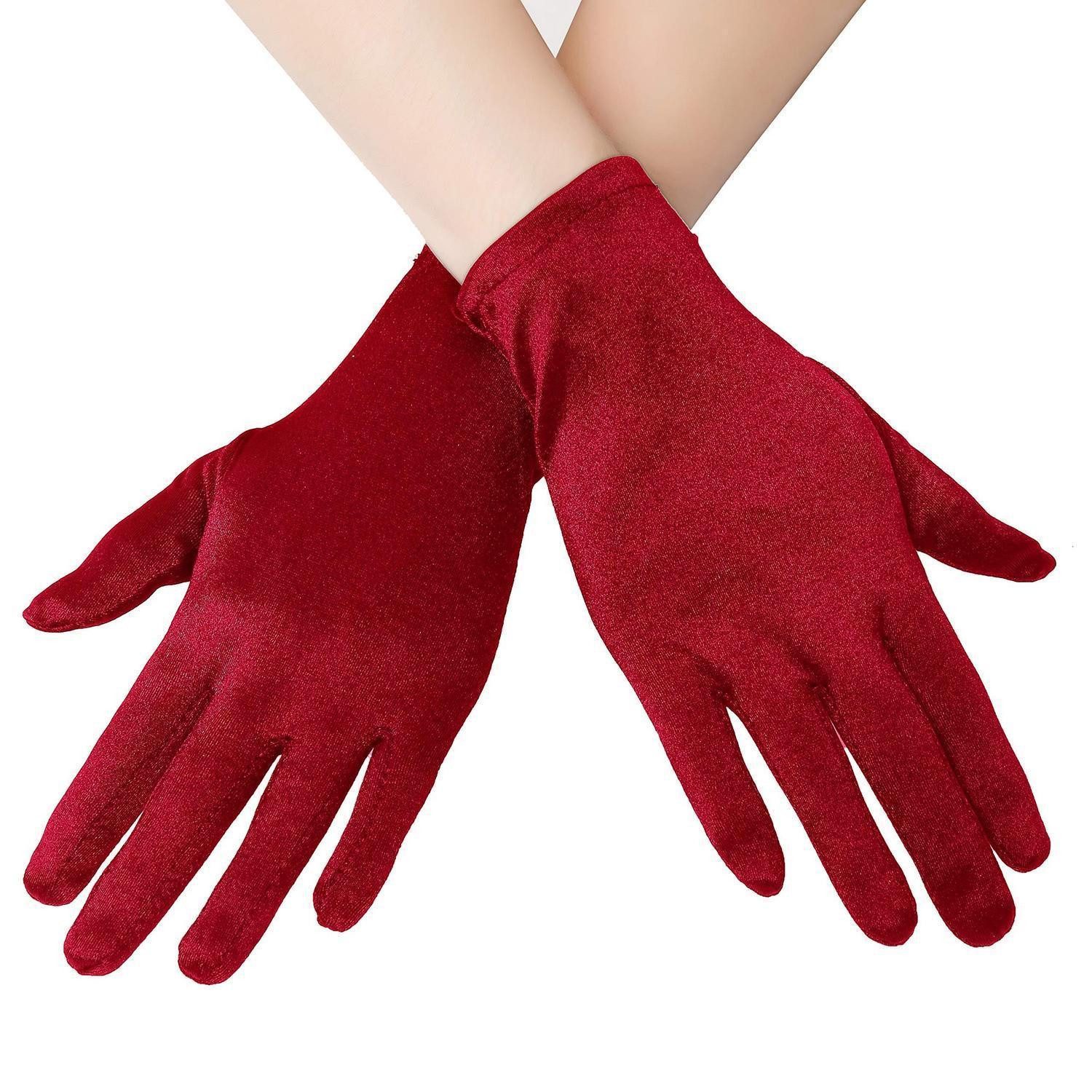 LuxusKollektion Abendhandschuhe Damen Handschuhe 1920s kurz rot (1-St)