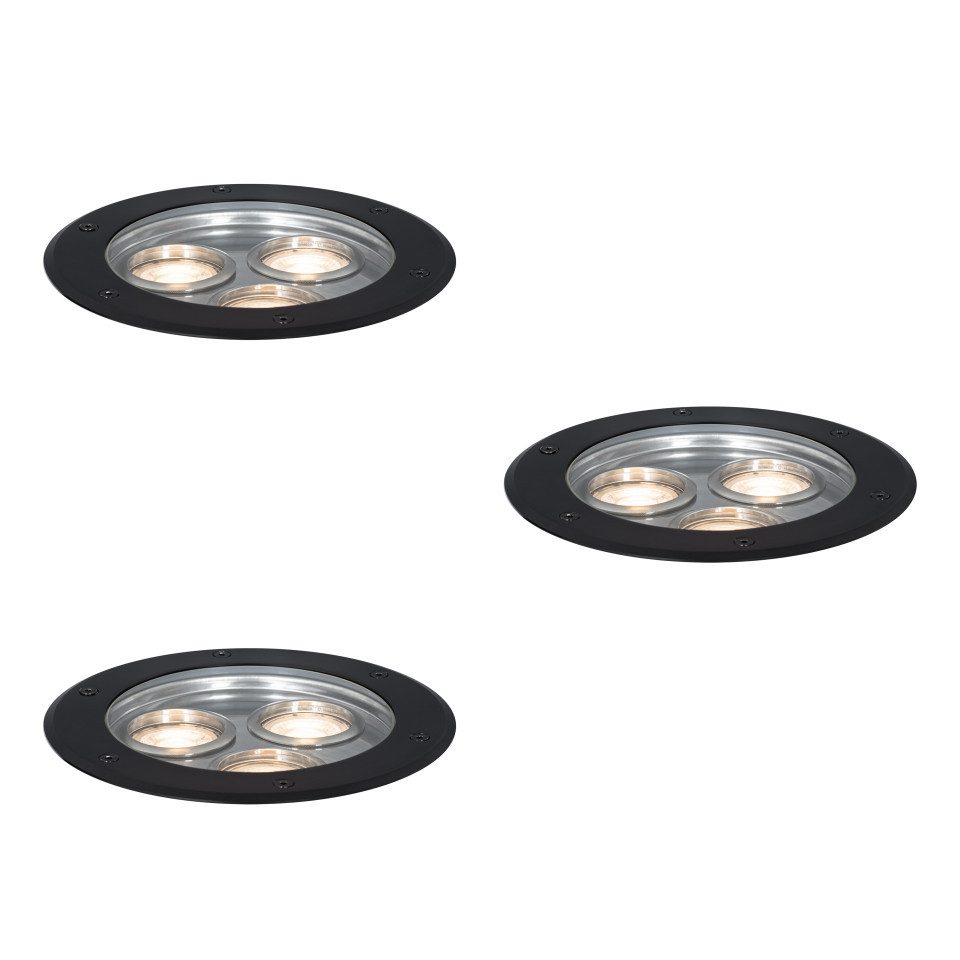 Qazqa LED Einbaustrahler 107628, ohne Leuchtmittel, Kaltweiß, QAZQA Außen Einbau­leuchte, gu10, Schwarz, Edelstahl, Modern