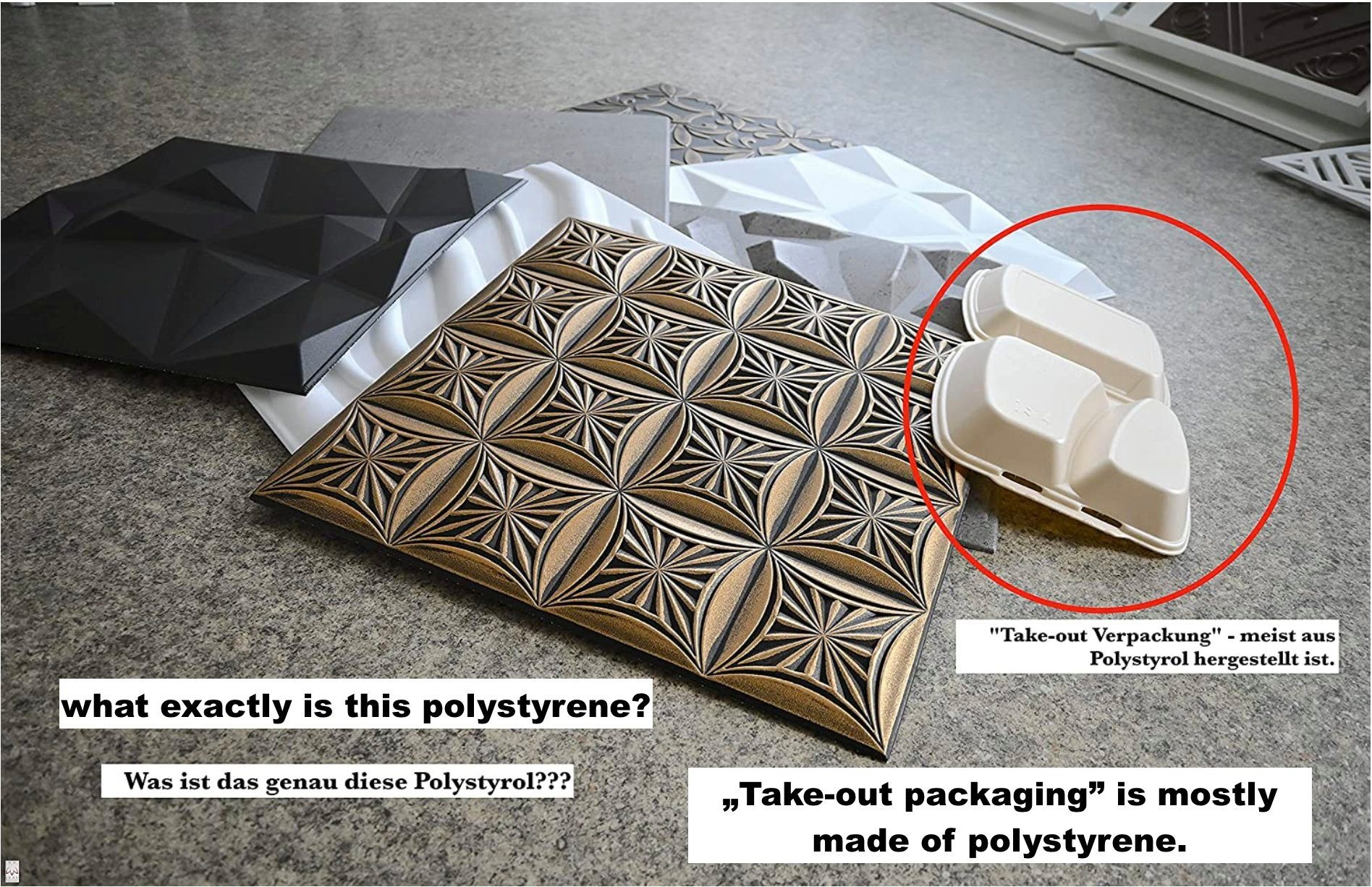 (4qm MATERIAL BxL: Polystyrol cm, ARTIGES! Wandpaneele 3D 3D Wandverkleidung = Deckenpaneele, 50,00x50,00 Stück) IKHEMalarka qm, Black 16 Wandpaneel 0,25 STYROPOR Schells