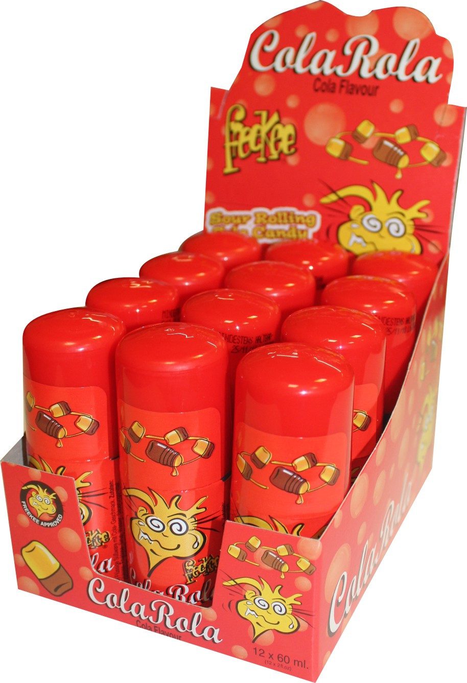 International Sweet Trading Süßigkeit, Zungenroller mit Colageschmack Cola Rola saure Flüssigkeit 720ml