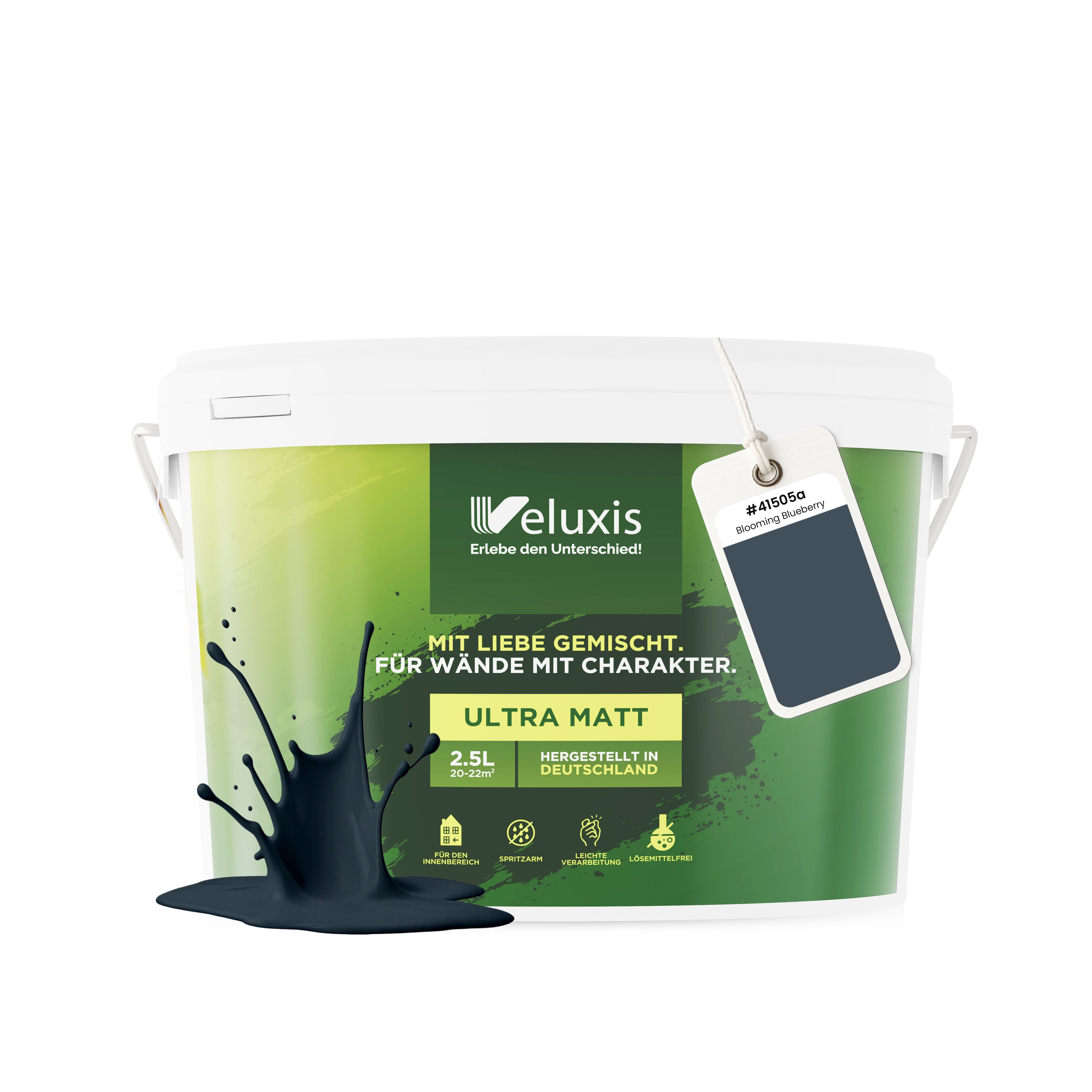 Veluxis Wandfarbe Veluxis® Wandfarbe Universal, Deckkraft-Klasse 1, Streifenfrei, tropfarm & VOC-frei