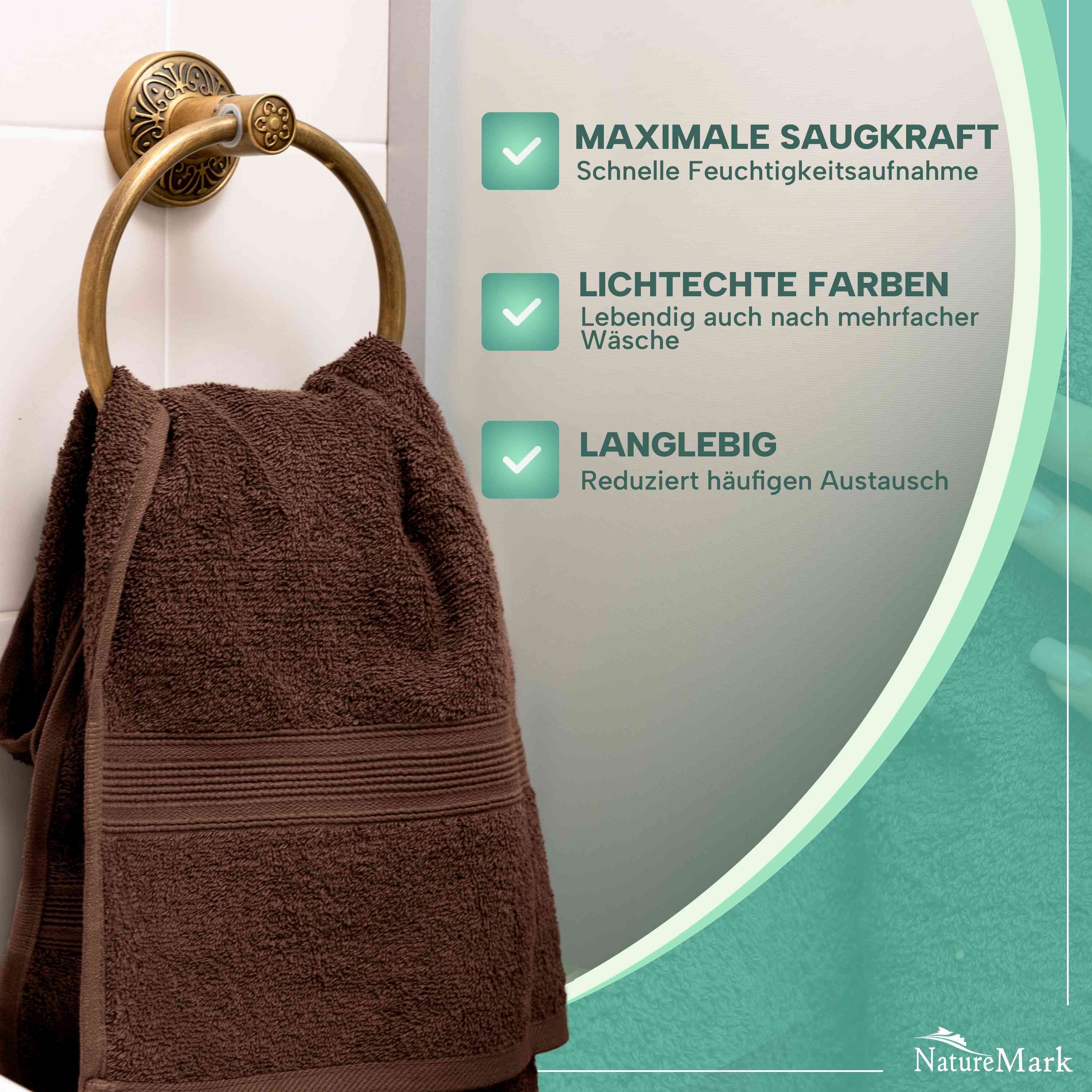 NatureMark Handtücher 8er-Set Frottier Handtücher 50x100cm, günstig online kaufen