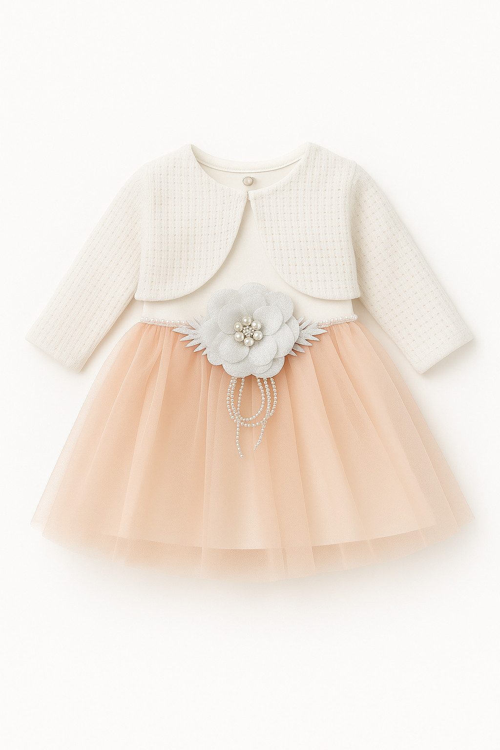 Lorey Medtec Taufkleid Prinzessin Kleid mit Jacke, Party Kleid, Spitze, 100% Baumwolle (Kleid + Jacke) Spitze, Tüll