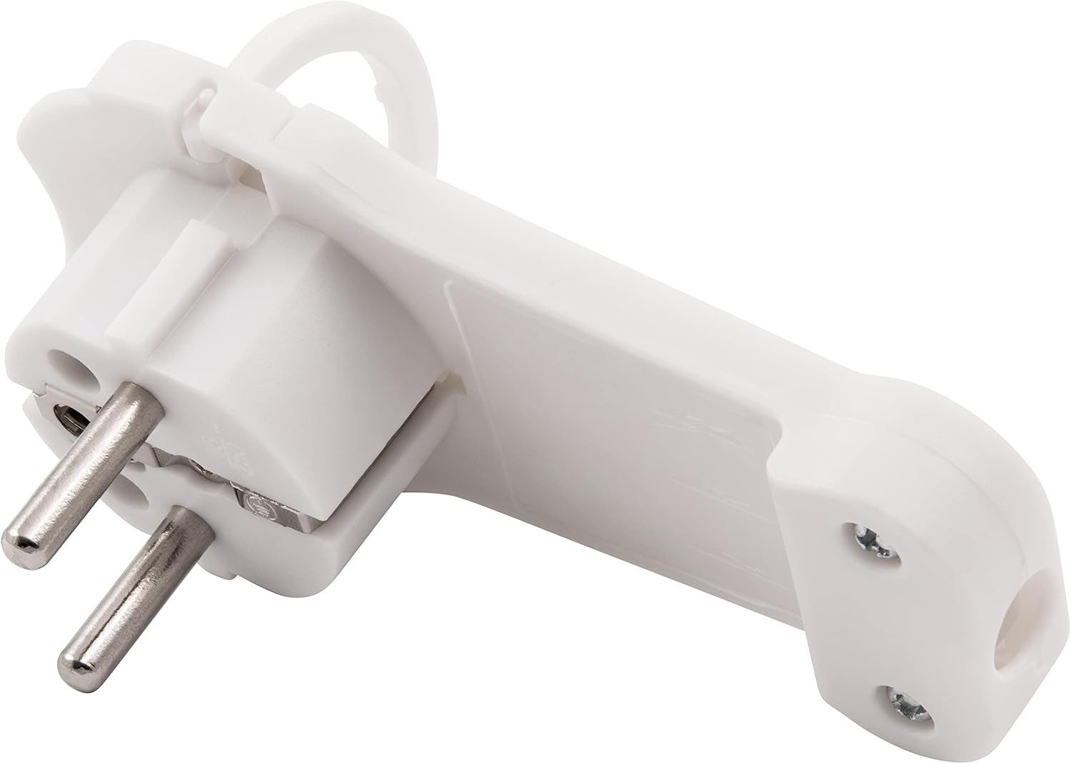 McPower Schuko-Stecker Schukostecker Flach Winkelstecker 230V Stromstecker Плоский разъем Weiß