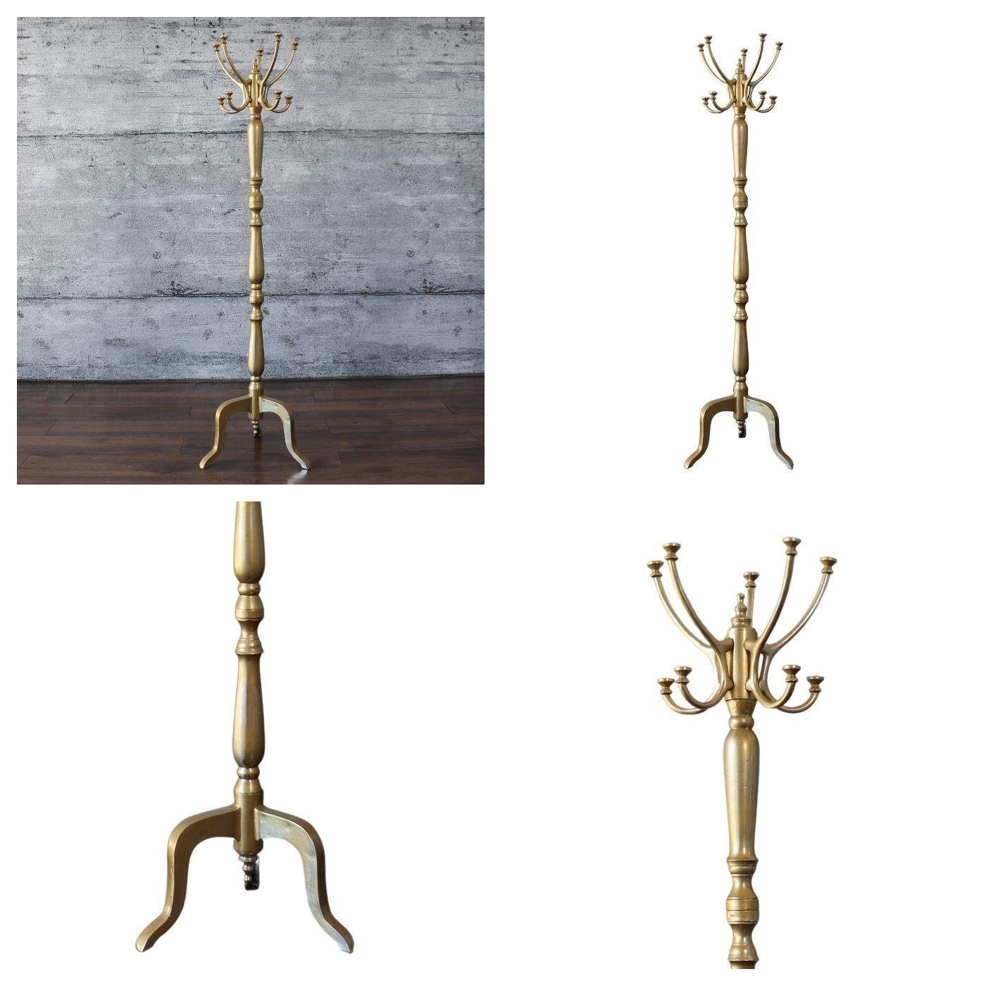 baario Kleiderständer Kleiderständer HERIN gold, stabiler Garderobenständer Aluminium Metall Design Vintage Haken