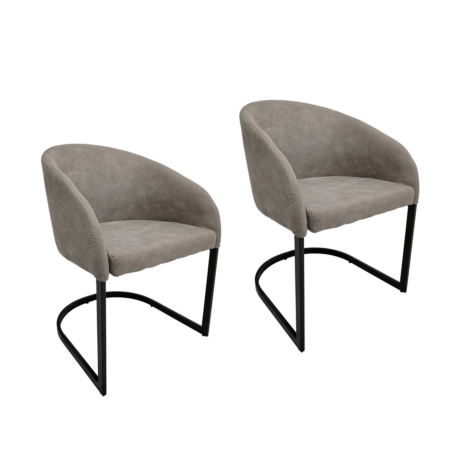 HTI-Living Freischwinger Stuhl Vemal Grau 2er-Set günstig online kaufen