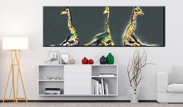 Artgeist Wandbild Colourful Giraffes
