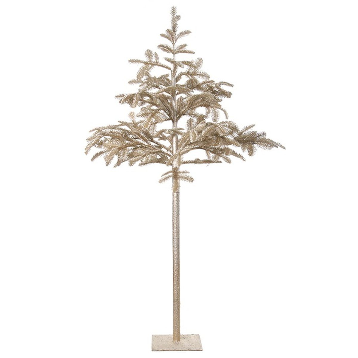 artplants Künstlicher Weihnachtsbaum Kunstbaum Nordmanntanne Hochstamm Arnaud, Gold, 180cm