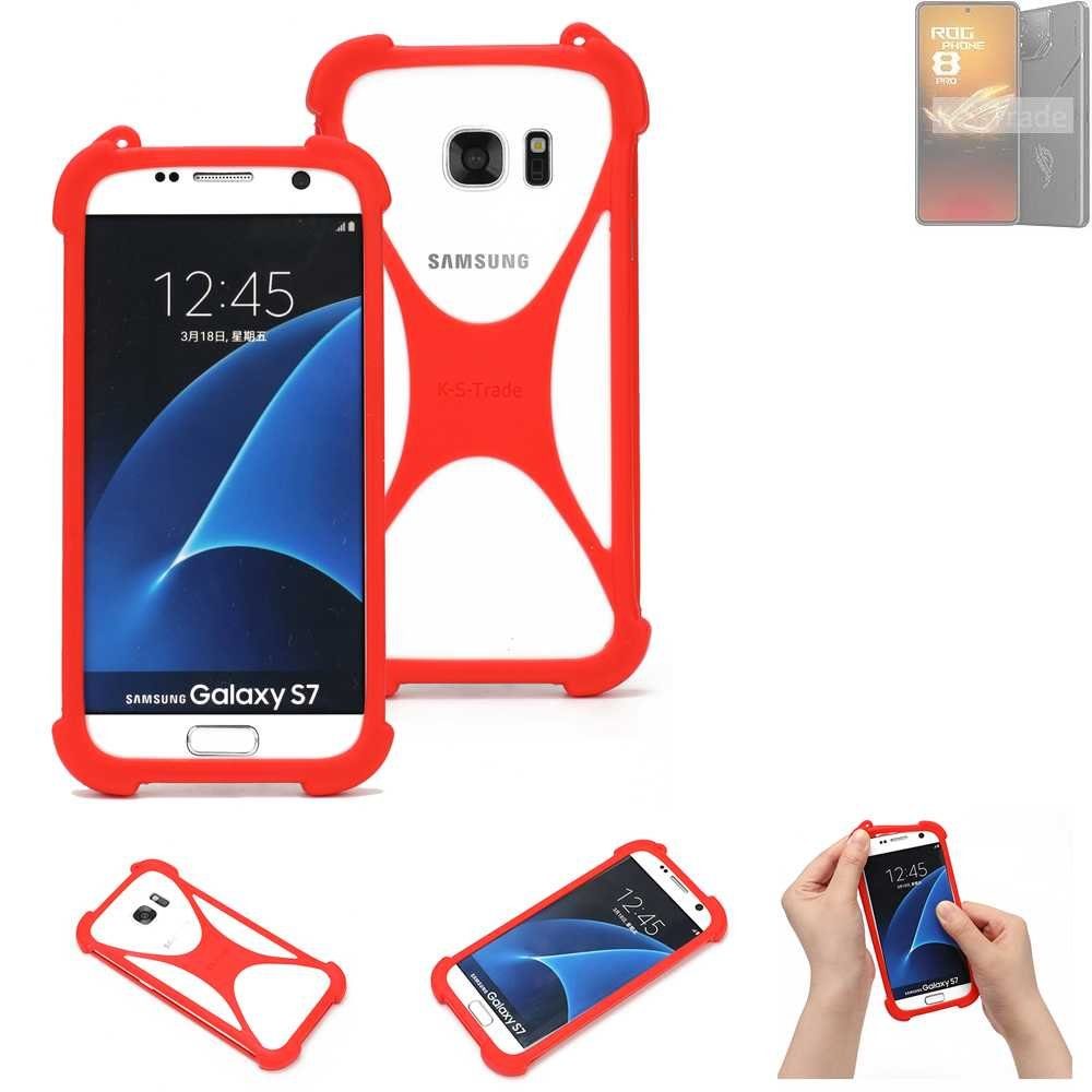 K-S-Trade Handyhülle für Asus ROG Phone 8 Pro, Handy-Hülle Schutz-Hülle Bumper Silikon Schutz Hülle Cover Case