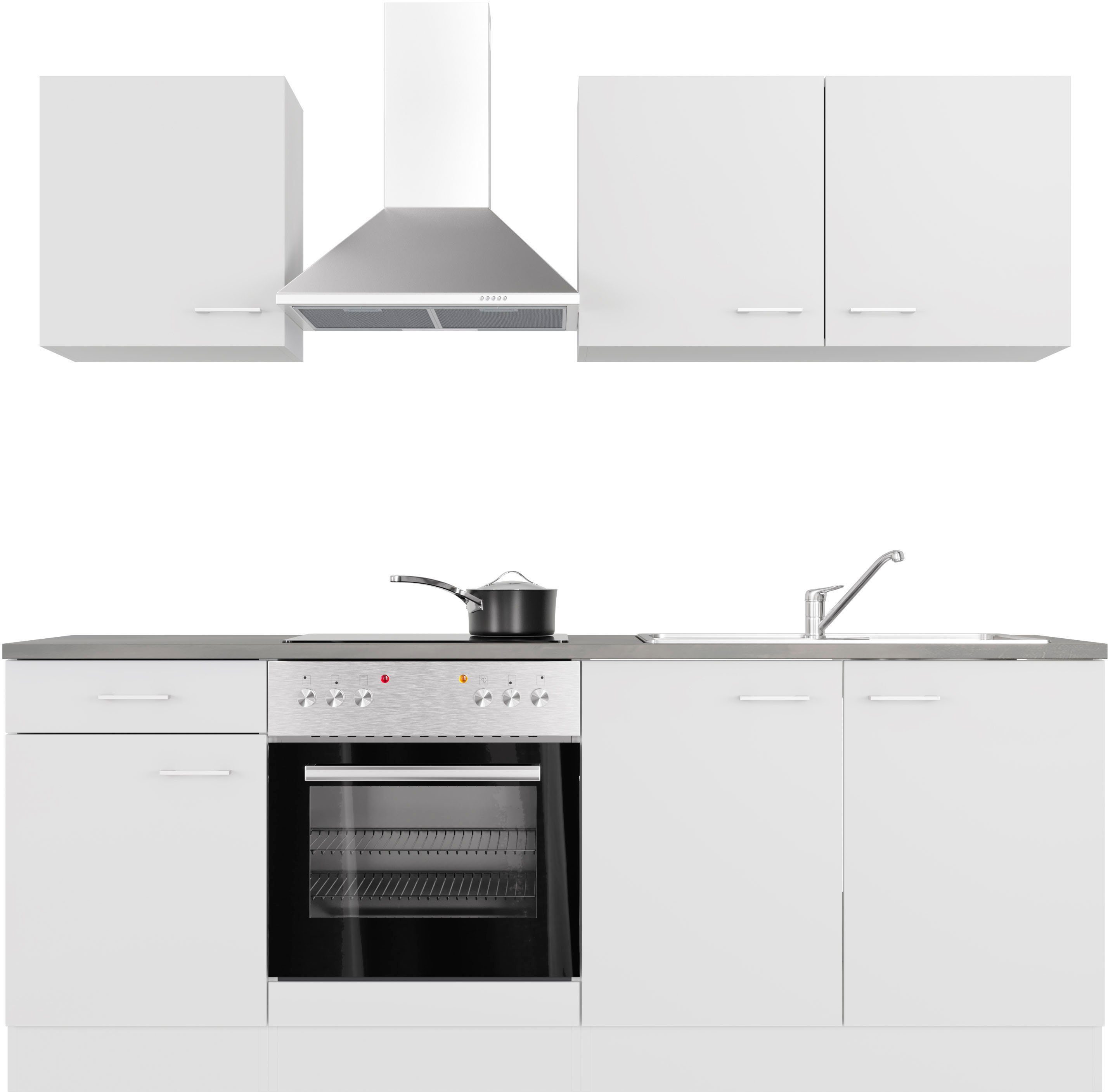 Flex-Well Küchenzeile Lucca, wahlw. mit E-Geräten, Breite 210 cm, viele Farbvarianten erhältlich