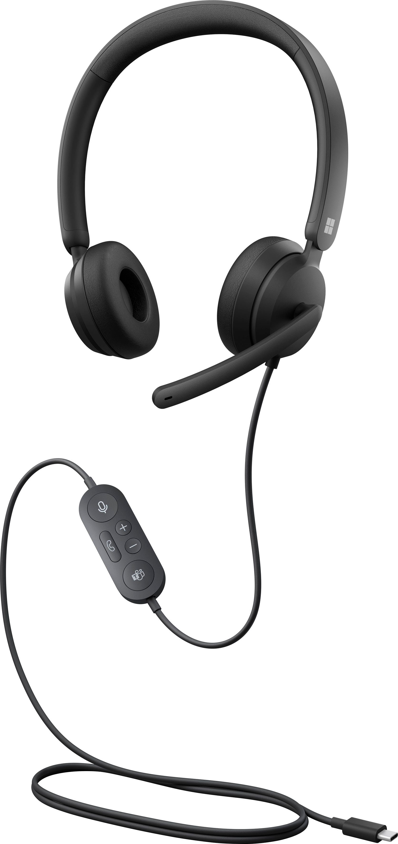 Microsoft Modern USB-C Headset On-Ear-Kopfhörer (Noise-Cancelling, integrierte  Steuerung für Anrufe und Musik), On-Ear Kopfhörer, Übertragung: Kabel