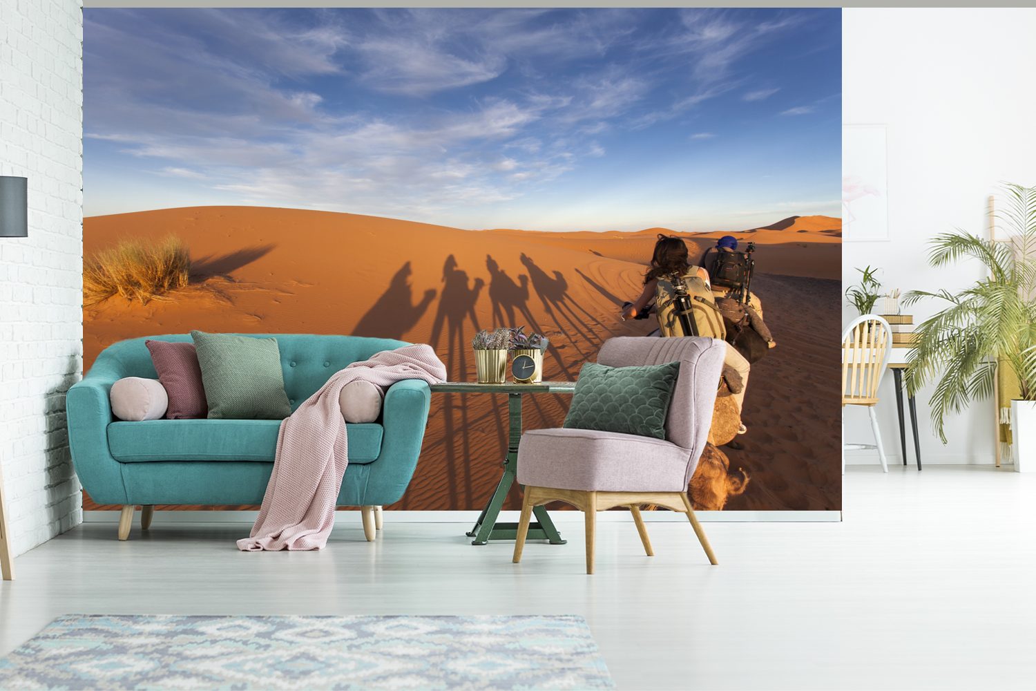 MuchoWow Fototapete Tapete Kamelen mit (6 Gruppe Touristen St), für Wallpaper Ägypten, Schlafzimmer, Vinyl in Matt, und Kinderzimmer, bedruckt, Wohnzimmer