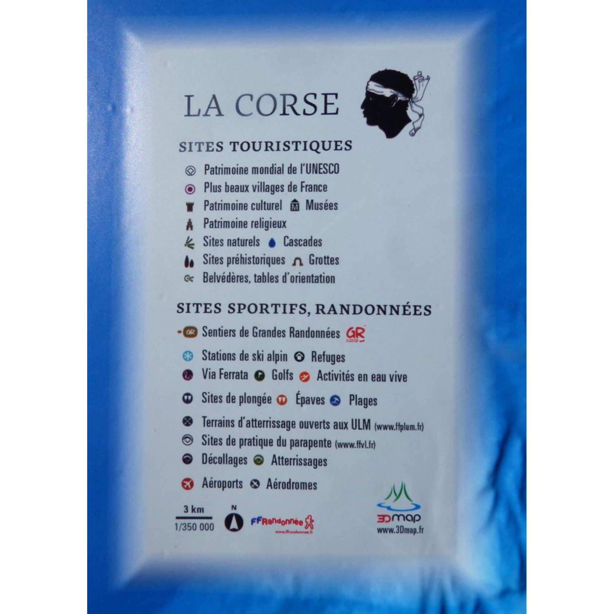 3Dmap Wandbild 3Dmap Regional-Karte La Corse