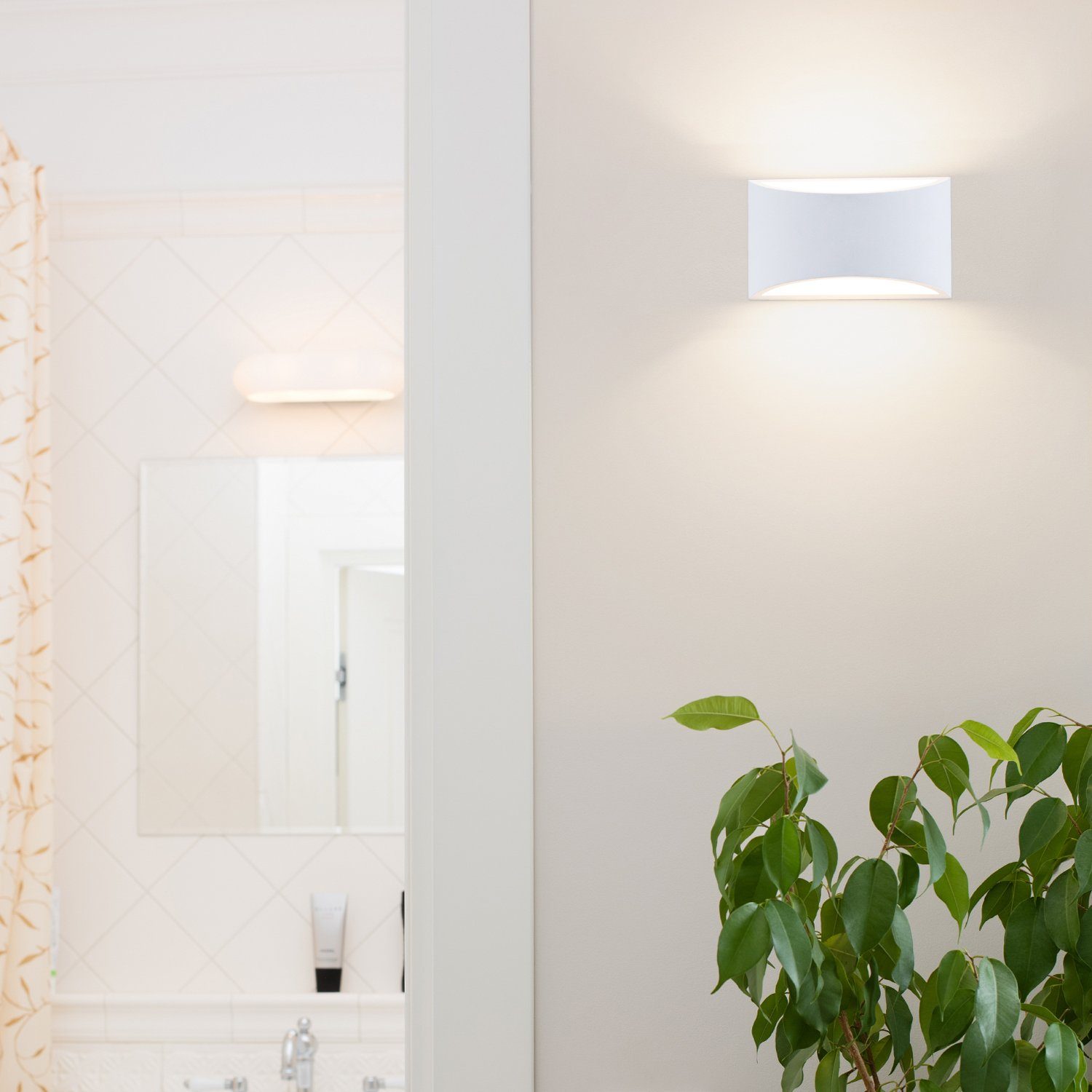 Paco Home Leuchtmittel, Lampe Effekt Indirektes Flur Innen Wandlampe Up Licht Wandleuchte Down ohne G9 LED MARIE