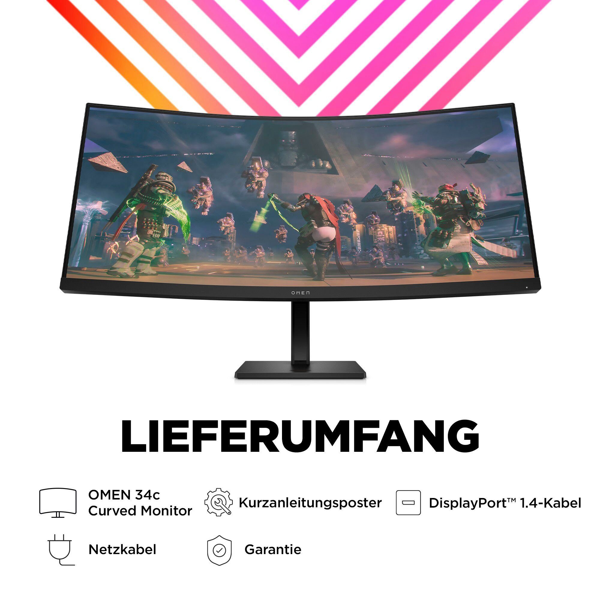 HP OMEN 34c VA (HSD-0159-A) Curved-Gaming-Monitor LED) cm/34 1 165 3440 WQHD, 1440 Reaktionszeit, px, Hz, ms ", x (86,4