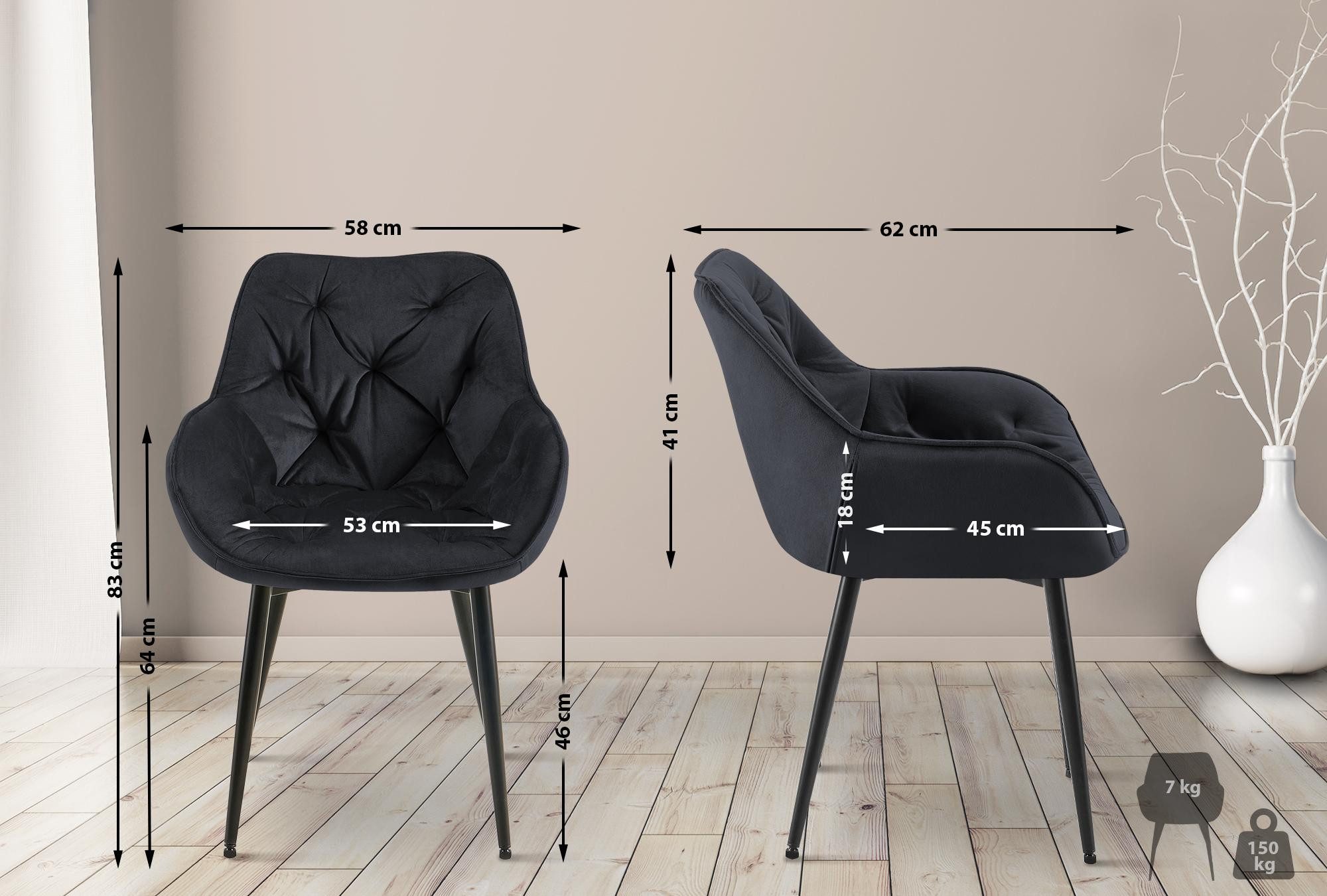 CLP Esszimmerstuhl Tanna Samt (4er Set), günstig online kaufen