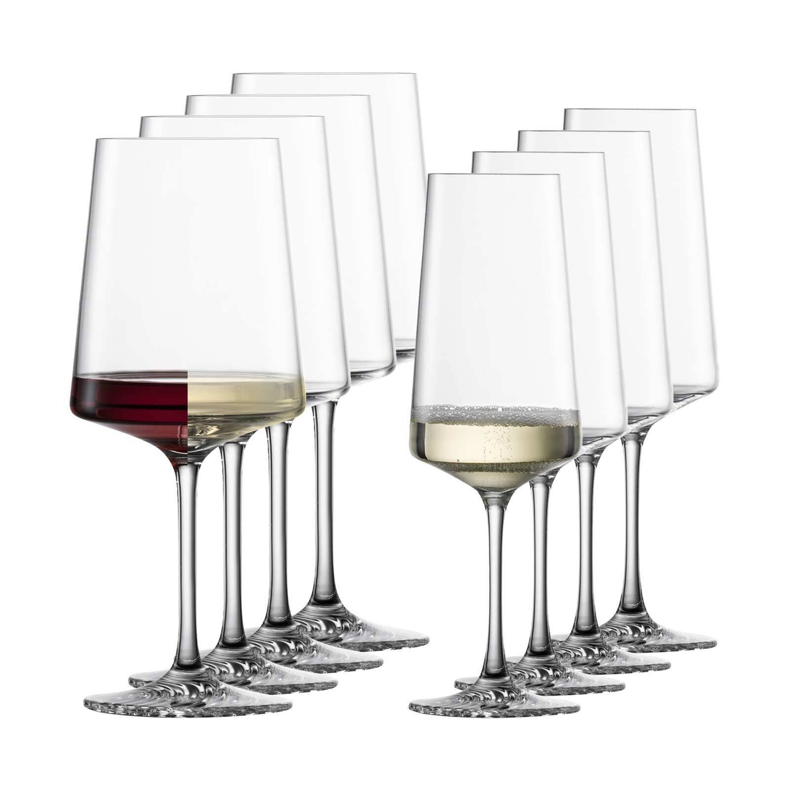 Zwiesel Glas Gläser-Set ECHO Wein- & Champagnergläserset 8er Set, 8-tlg., Glas