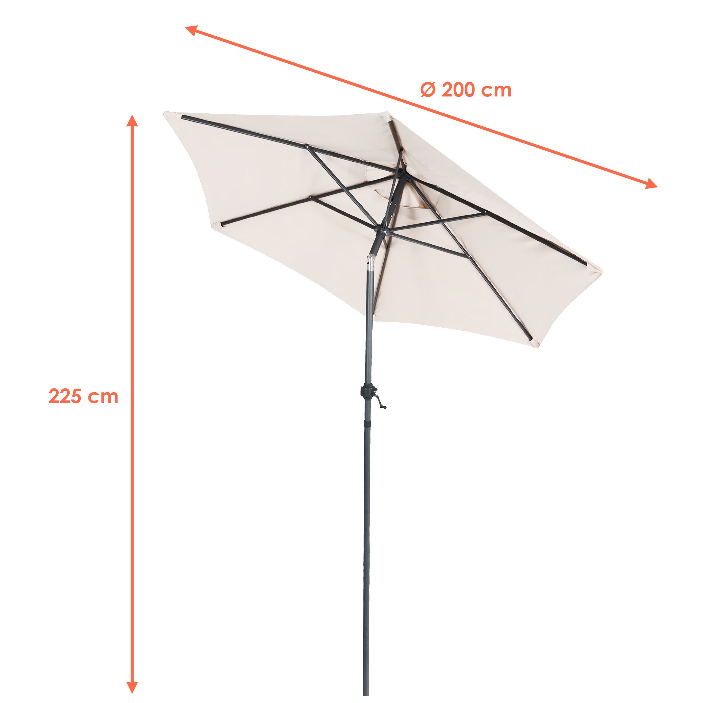 Spetebo Sonnenschirm Sonnenschirm 200 cm mit günstig online kaufen
