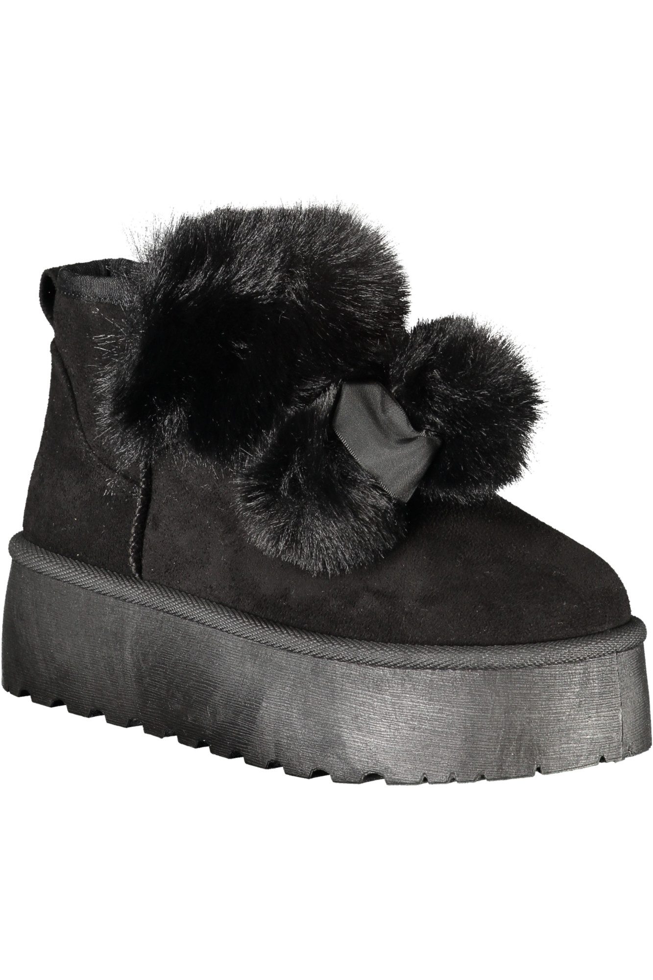 Laura Biagiotti Stiefelette Stilvolle Damenstiefeletten Schwarz: Mit Fell, Pom
