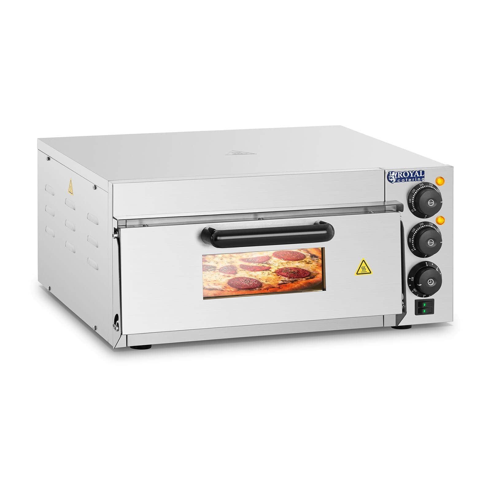 Royal Catering Pizzaofen Pizzaofen – mit Schamottestein – 1 Kammer – 2000 W – Royal Catering
