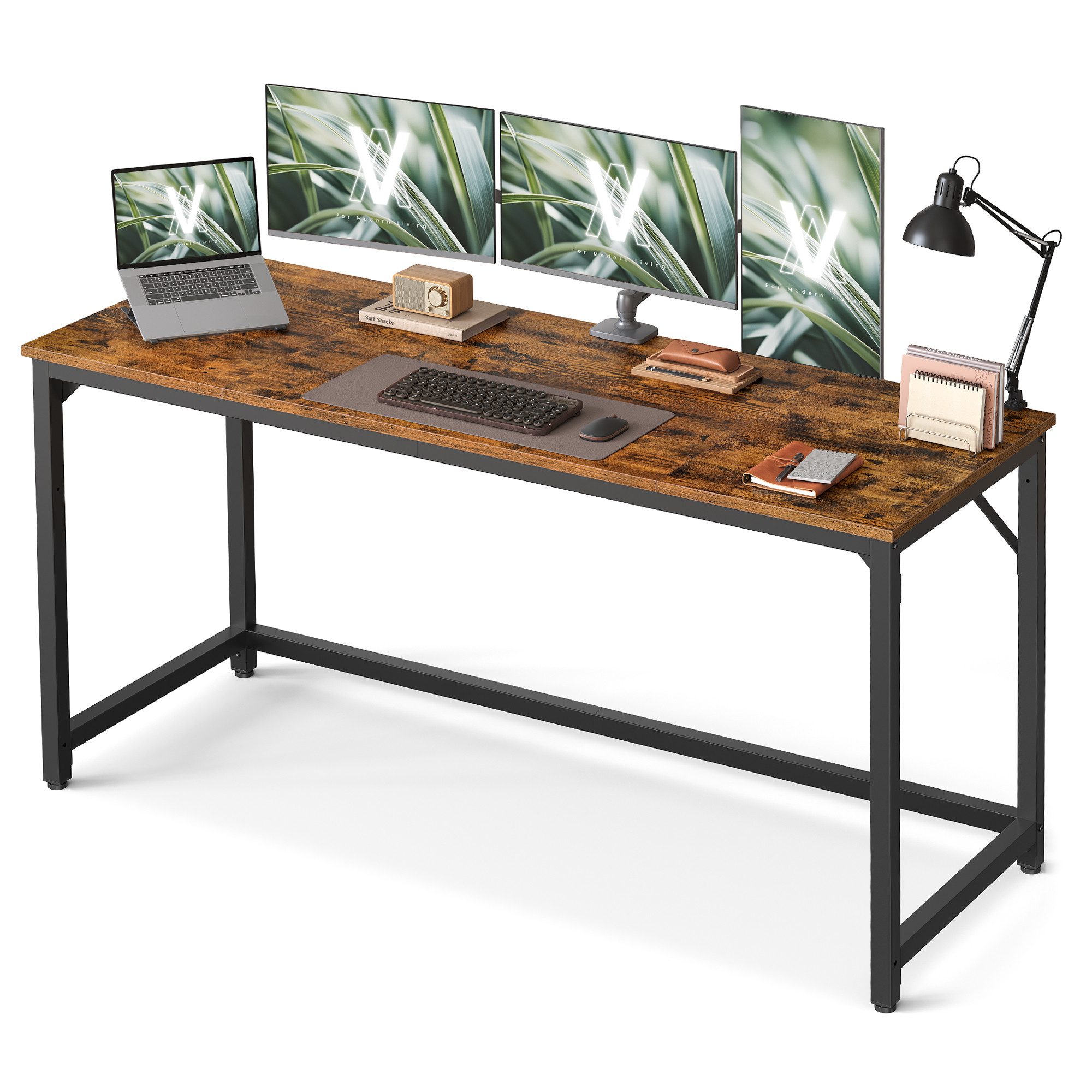 VASAGLE Schreibtisch Computertisch, Bürotisch, 80/100/120/135/160 cm, moderner Stil